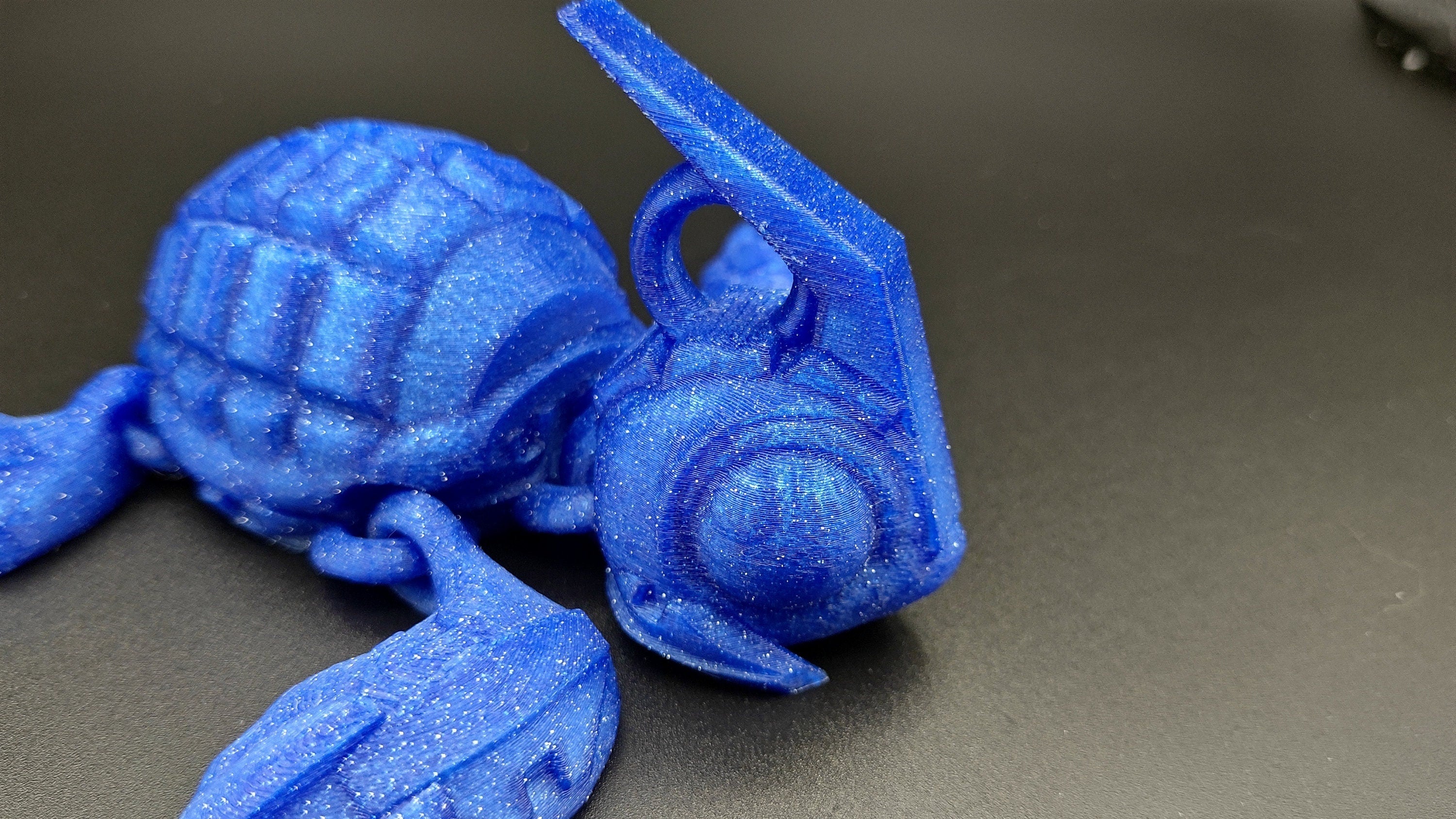 Turtle- Grenurtle | Blue Sparkle | Grenade / Turtle 3d Printed (MADE) | Adult Fidget Toy | Sensory Turtle Buddy.