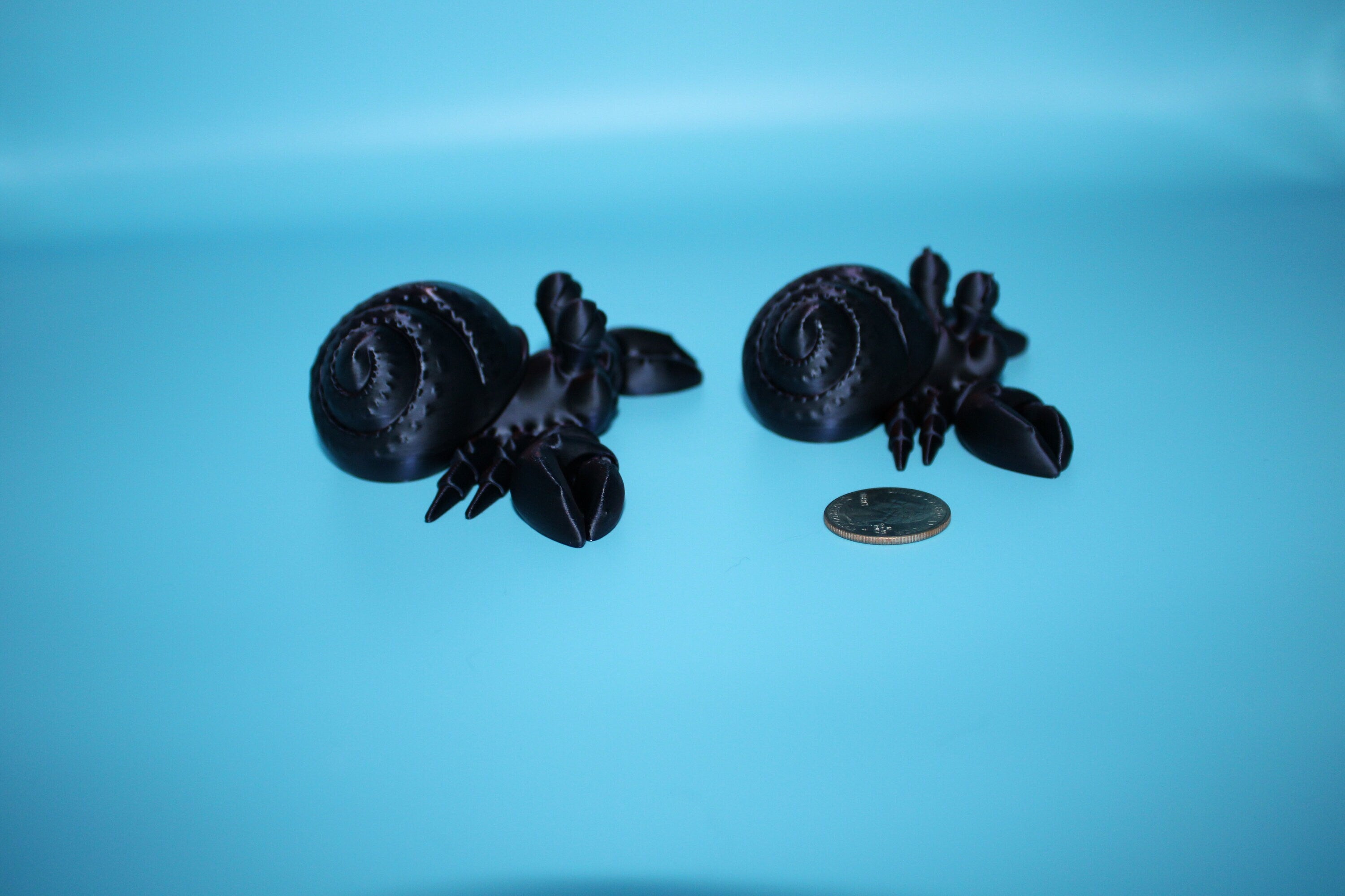 Hermit Crabs- Black / Red | Mr. & Mrs. | 3D Printed | Super Cute | Friendly Crabs.
