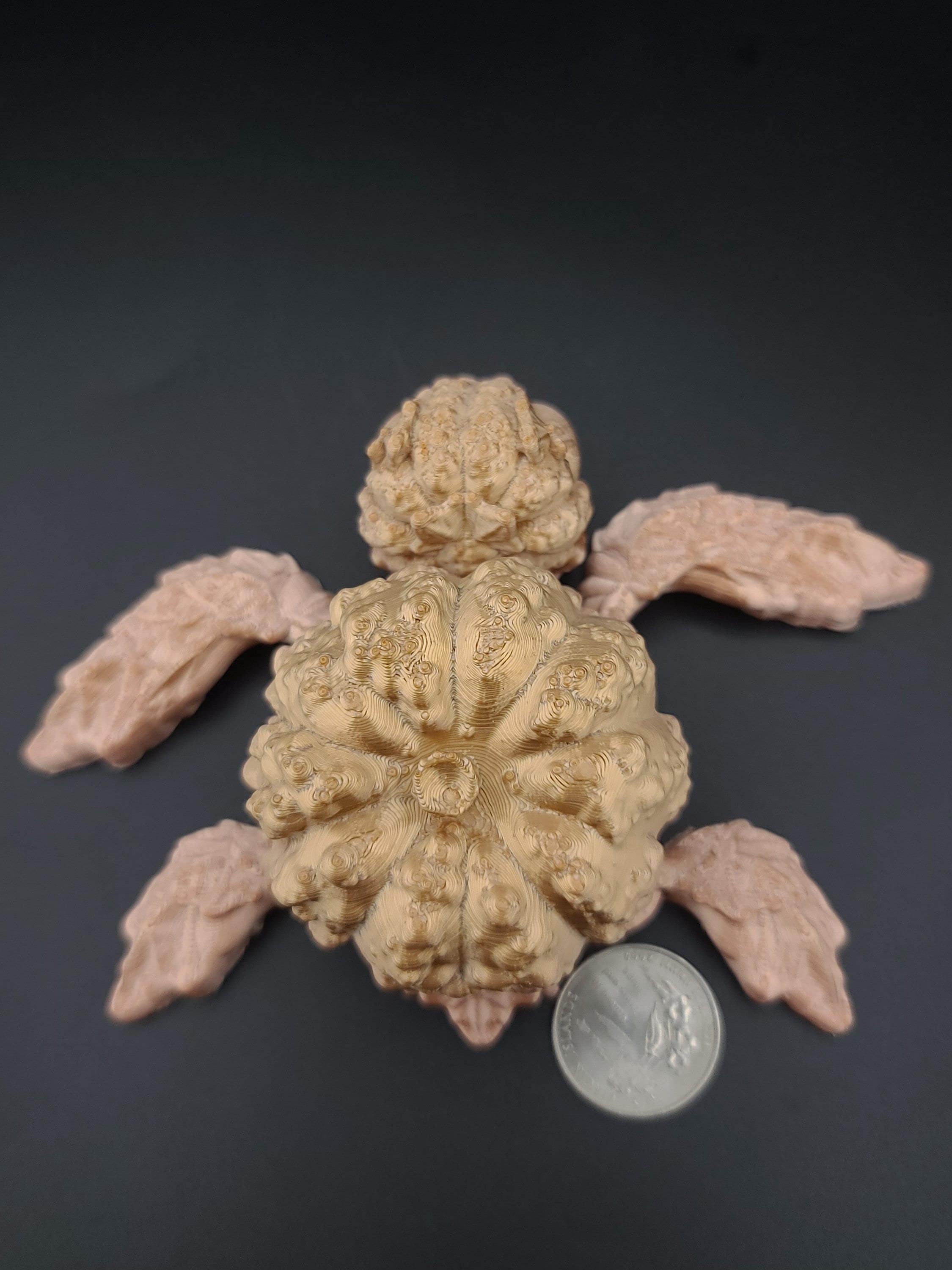 3D printed Multi Color Articulating Pumpkin Turtle. Flexi, Fidget Bumpkinurtle adult toy. 4.5 inch. Adorable turtle buddy. Great gift!