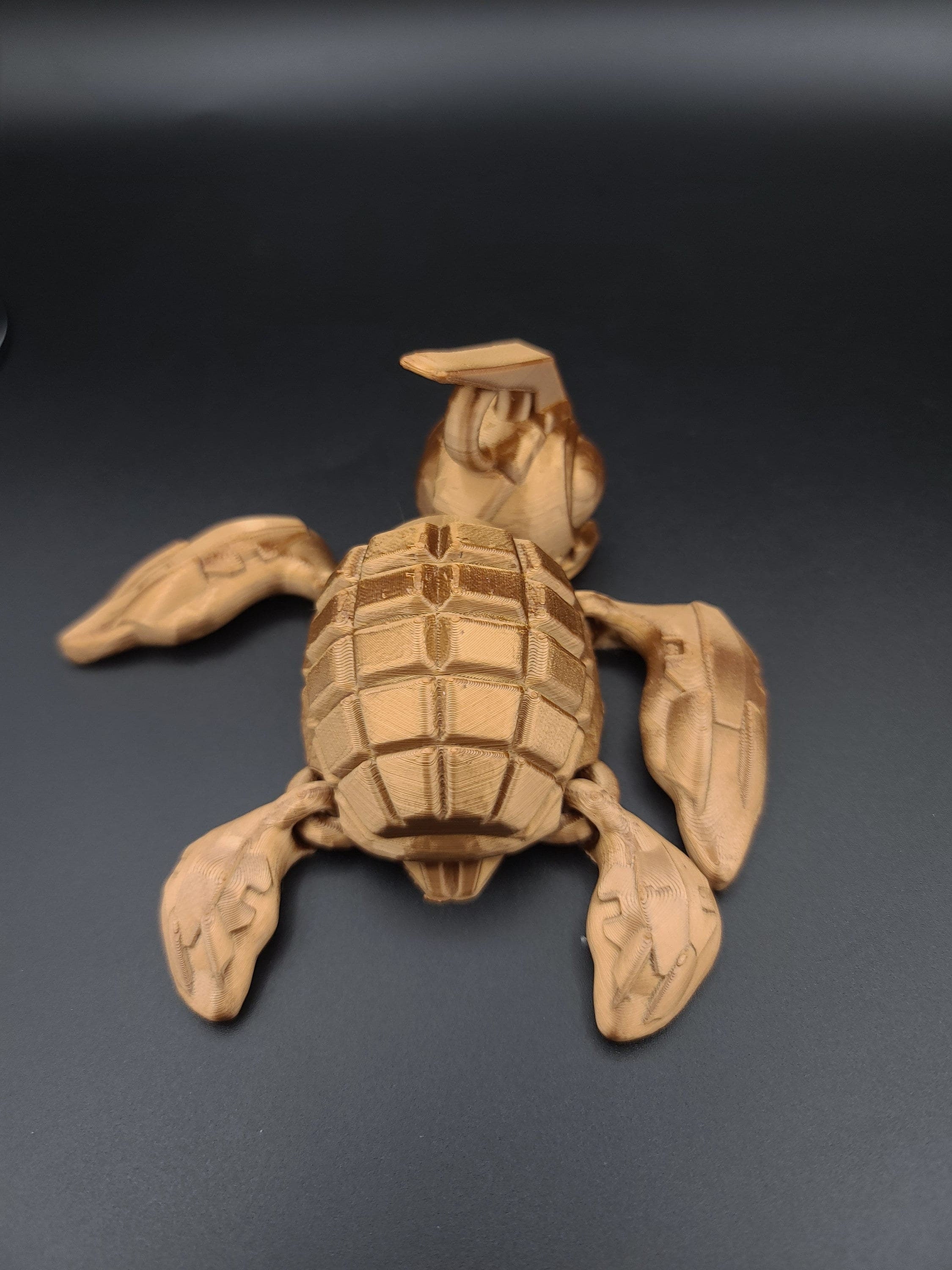 Turtle- Grenurtle | Grenade / Turtle 3D Printed (MADE) | Copper Color | Adult Fidget Toy | Sensory Turtle Buddy.