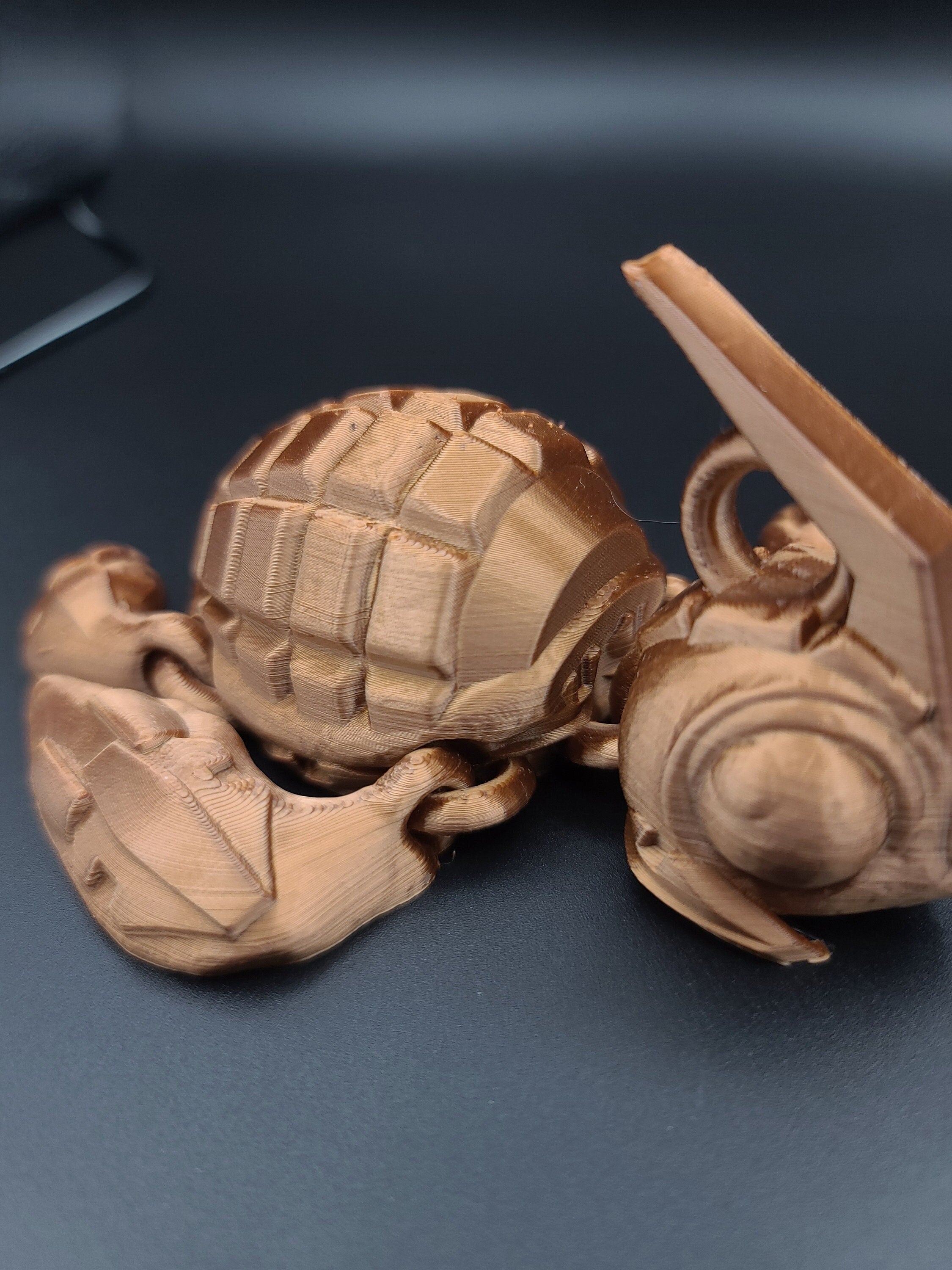 Turtle- Grenurtle | Grenade / Turtle 3D Printed (MADE) | Copper Color | Adult Fidget Toy | Sensory Turtle Buddy.