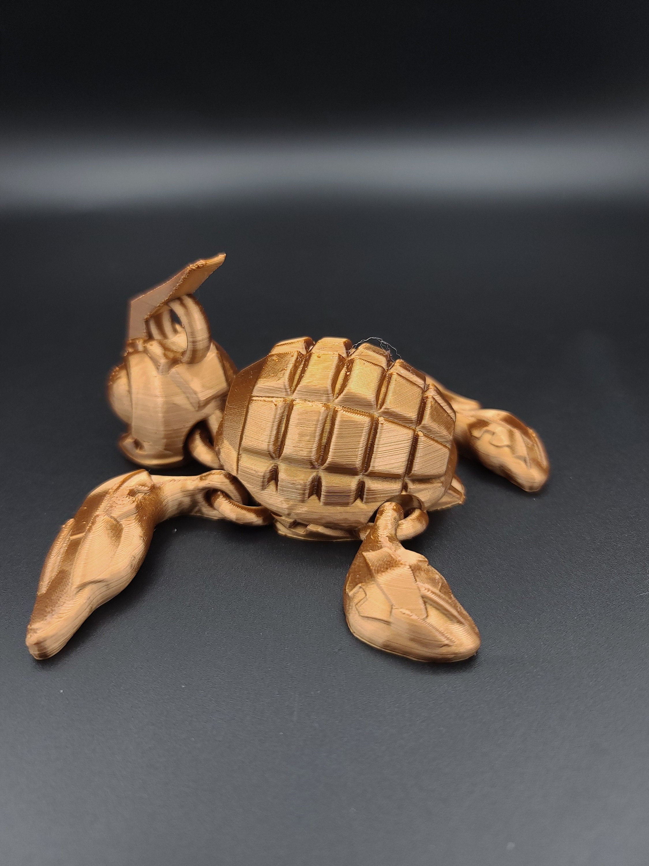 Turtle- Grenurtle | Grenade / Turtle 3D Printed (MADE) | Copper Color | Adult Fidget Toy | Sensory Turtle Buddy.