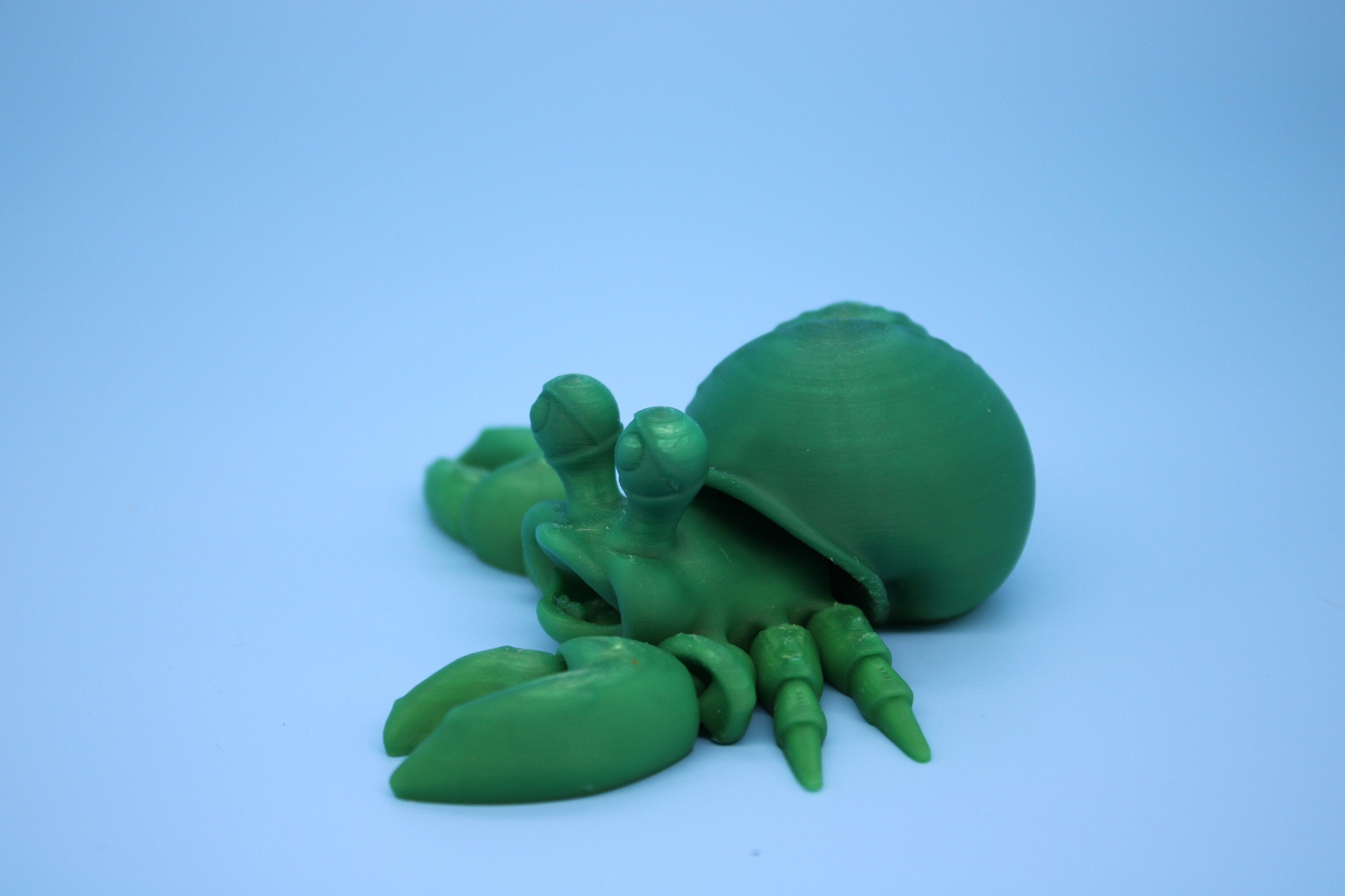 Flexi Hermit Crab- Green | 3D Printed. | Super Cute | Fun Crab.