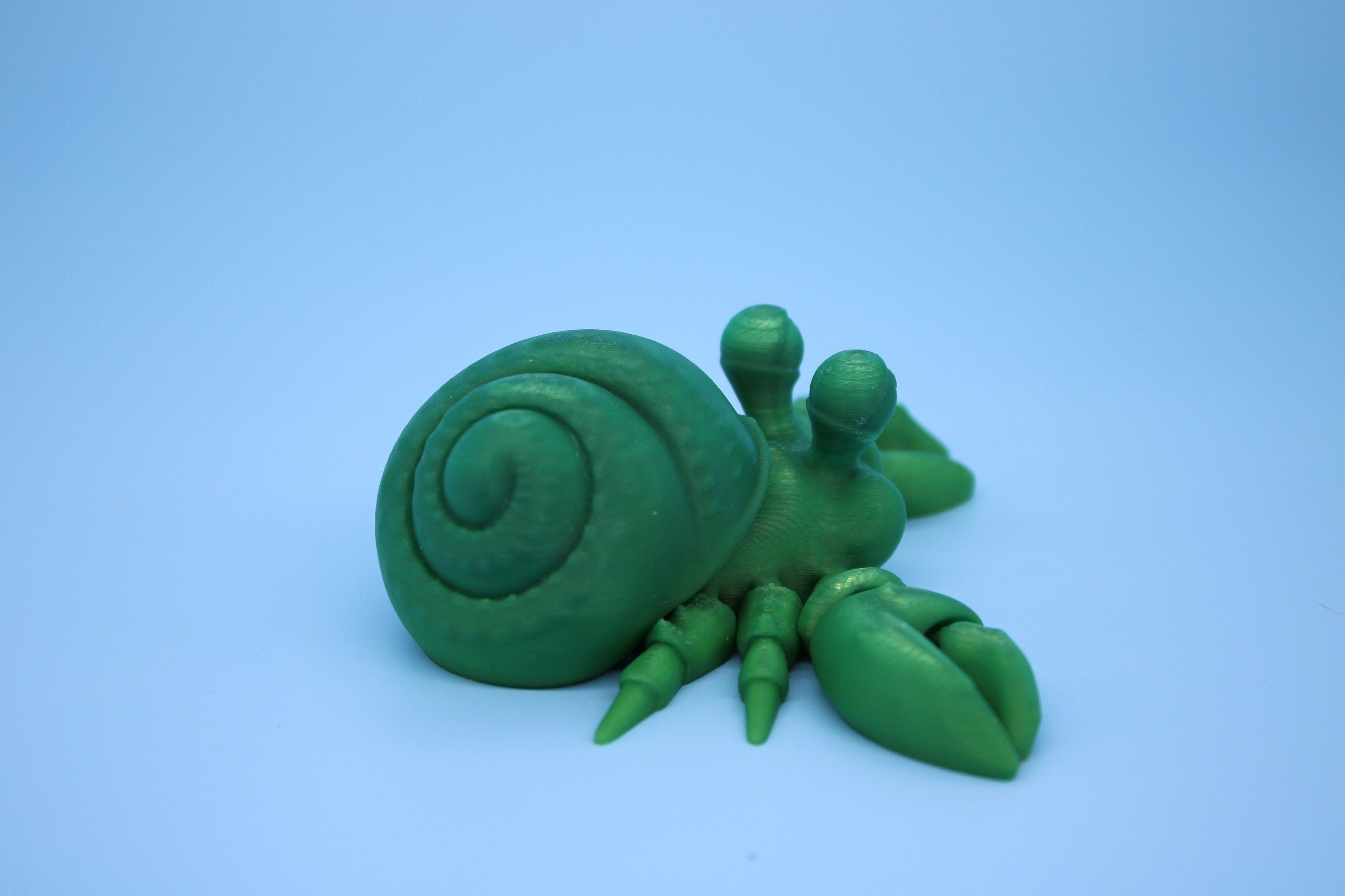 Flexi Hermit Crab- Green | 3D Printed. | Super Cute | Fun Crab.