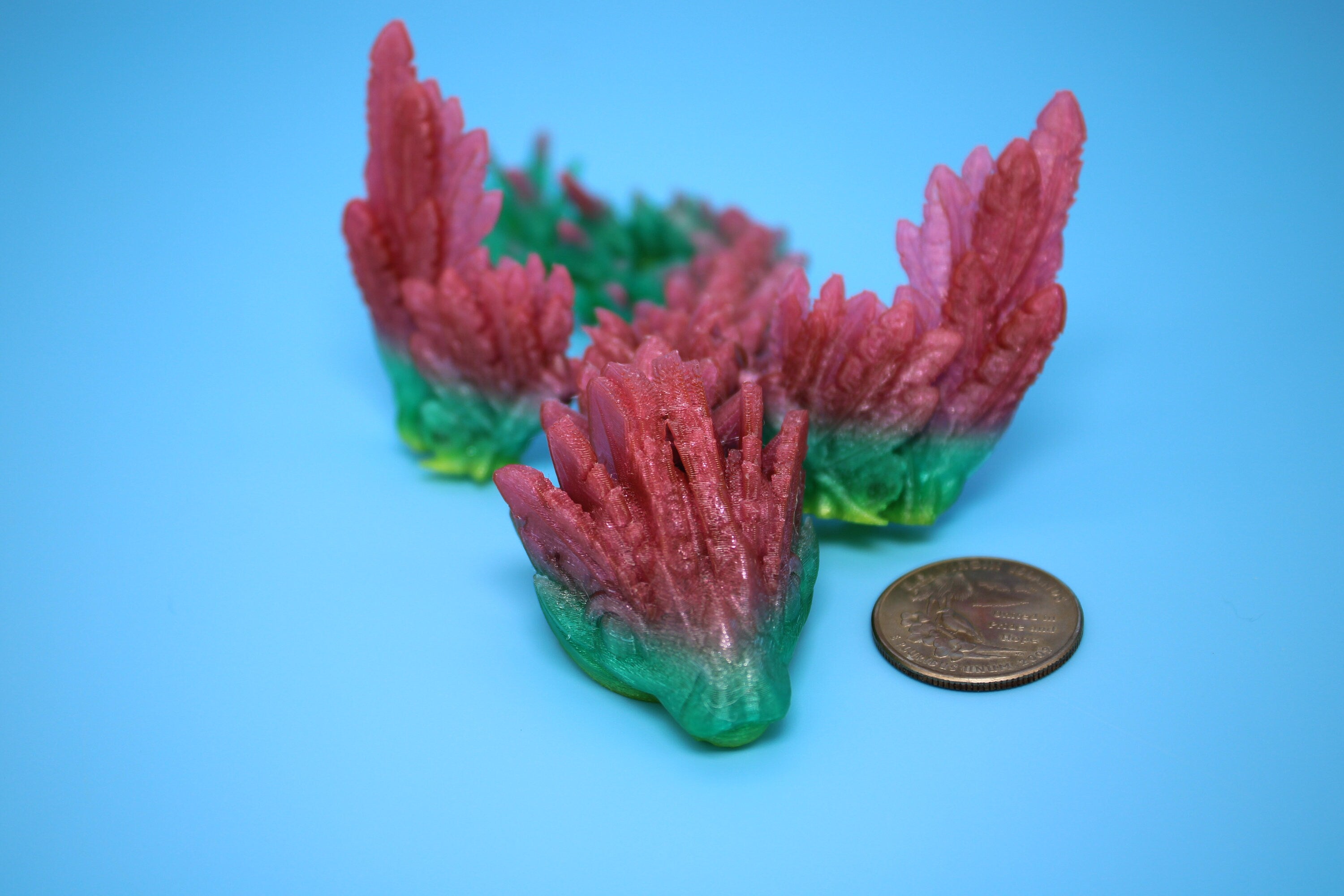 Baby Flying Serpent- Rainbow | 3D printed TPU | Flexible Miniature | 7 in.