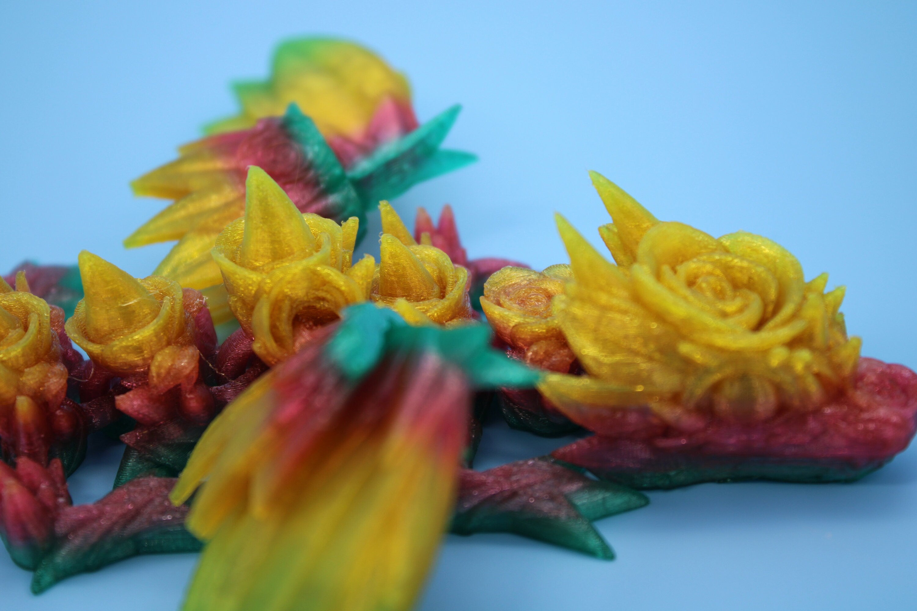 Baby Rose Wing Dragon | Rainbow | 3D Printed TPU | Fidget | Flexi Toy 8.5 in. | Stress Relief Gift