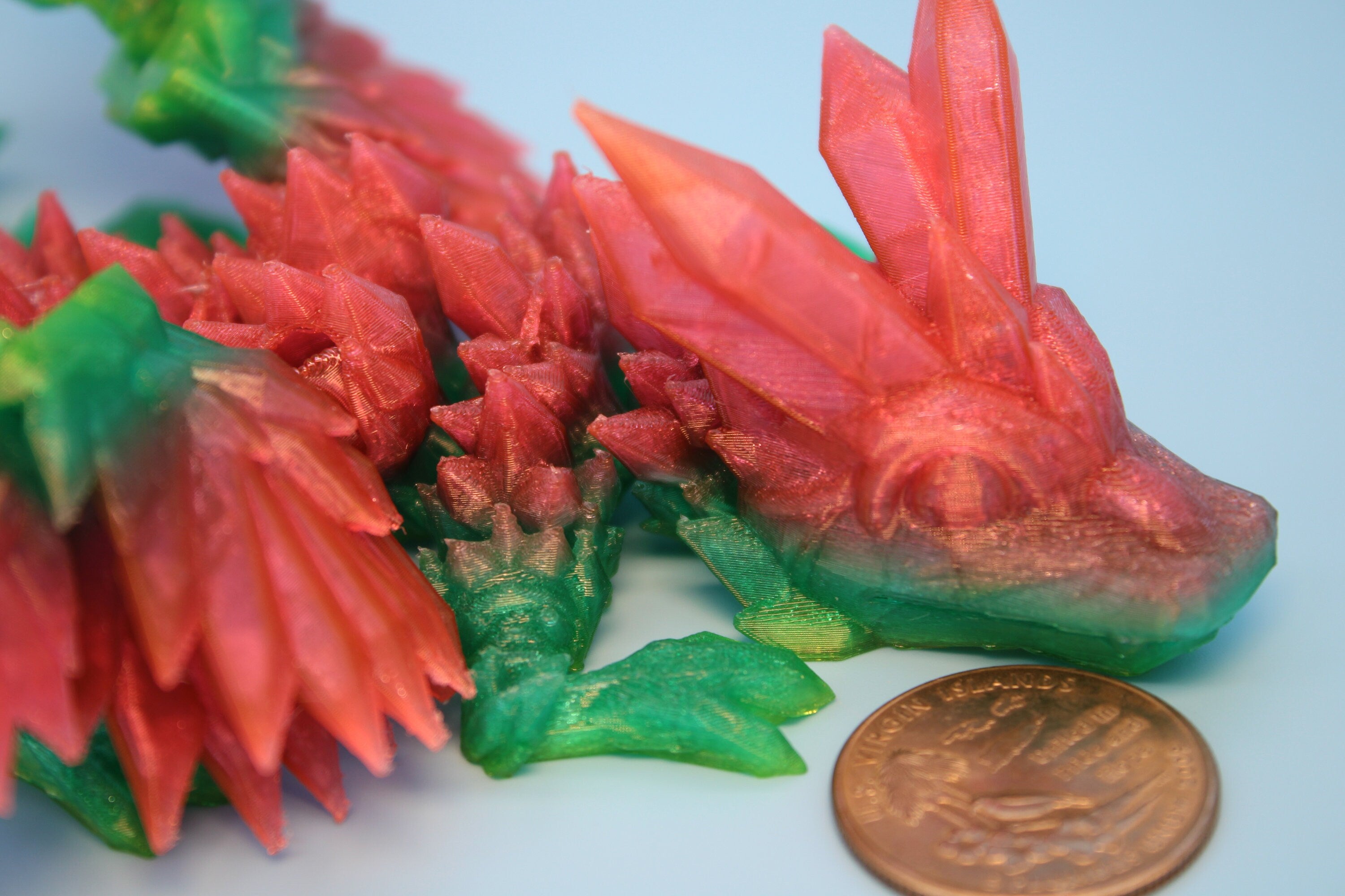 Baby Crystal Winged Dragon | Rainbow | Flexible (TPU) | 3D Printed | Fidget Toy | 7 in.