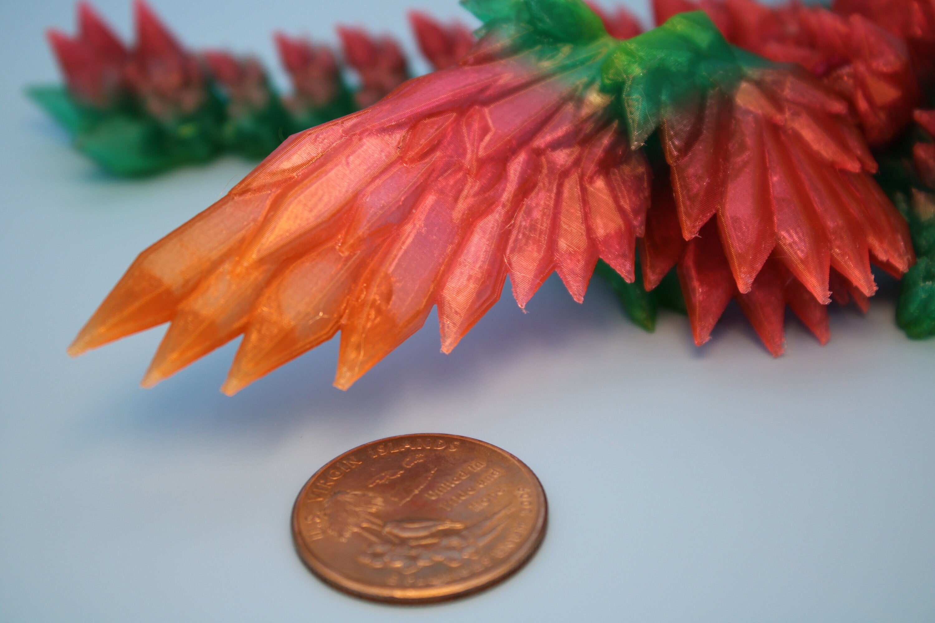 Baby Crystal Winged Dragon | Rainbow | Flexible (TPU) | 3D Printed | Fidget Toy | 7 in.