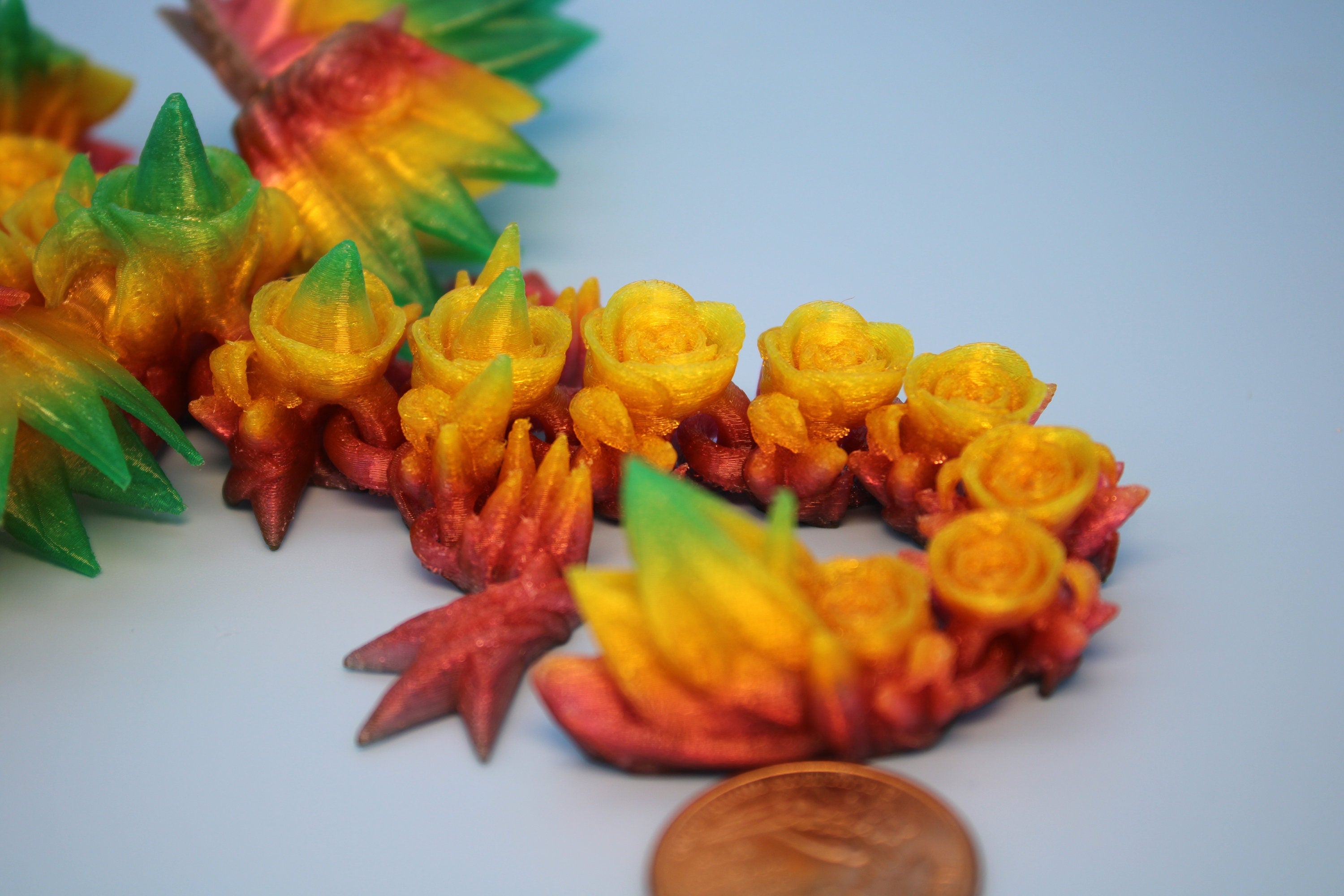 Baby Rose Wing Dragon | Rainbow | 3D Printed TPU | Fidget | Flexi Toy 8.5 in. | Stress Relief Gift