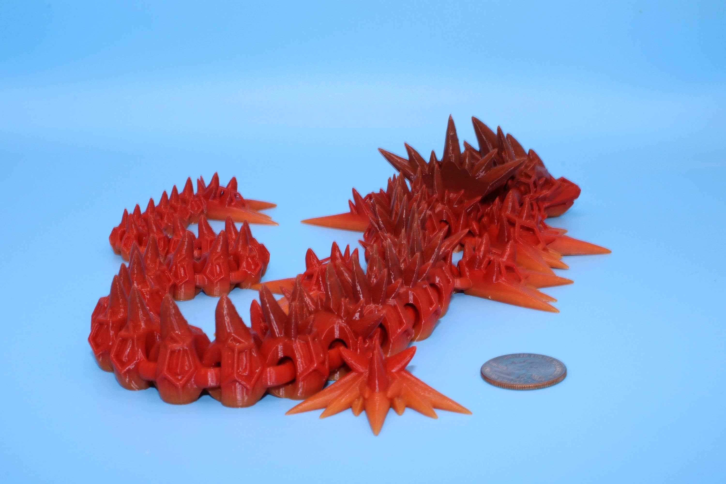 2 Foot Long Void Sea Dragon | 6 Fin Dragon | Multi Color Rainbow | 3D printed Articulating Dragon | Fidget Toy | Sharp Flexi Sensory