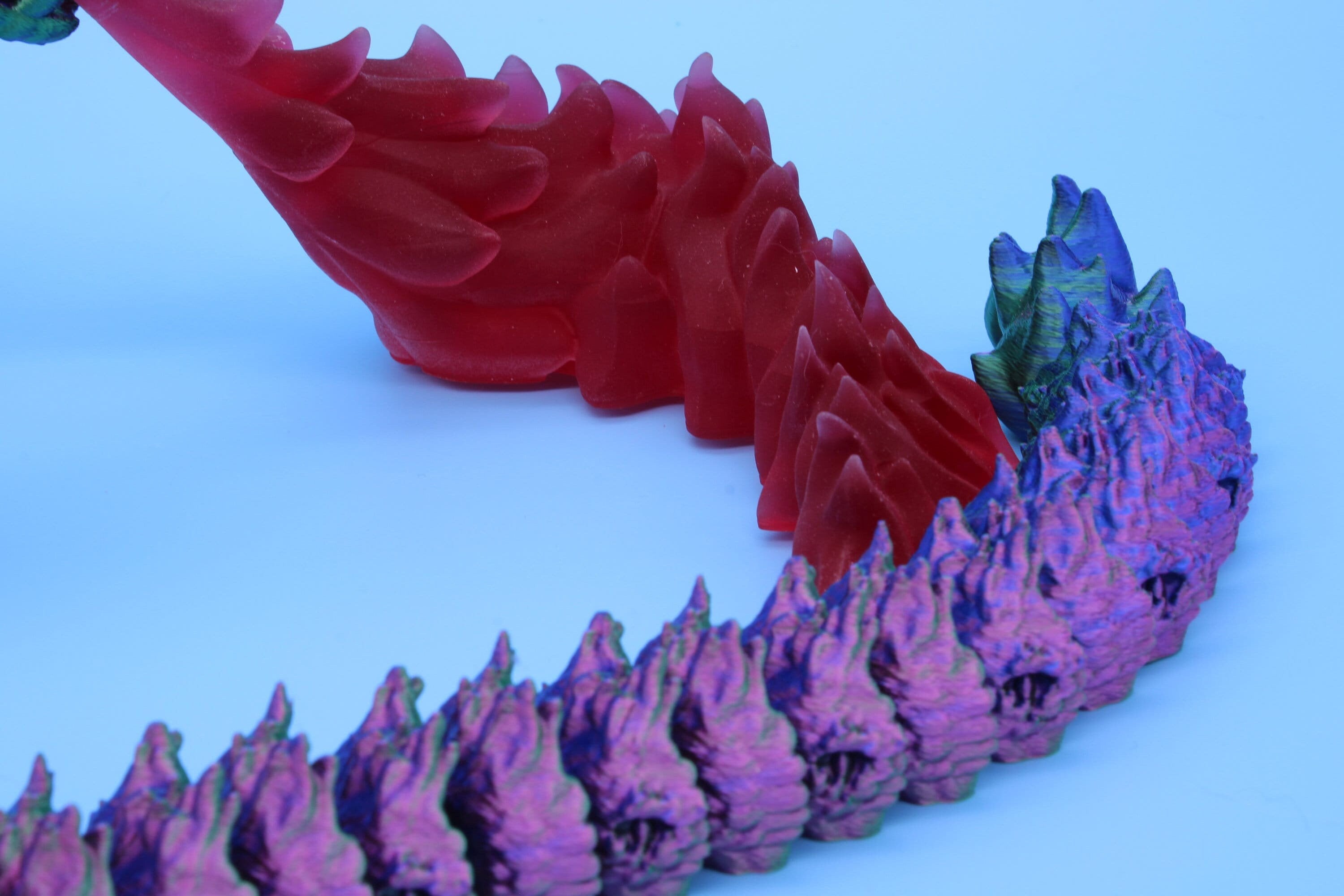 Articulating Boitata Dragon | 3D Printed | Multi Color Unique Dragon | Dragon With Flame Stand | Great Fidget Toy | Desk Buddy | Sensory Toy