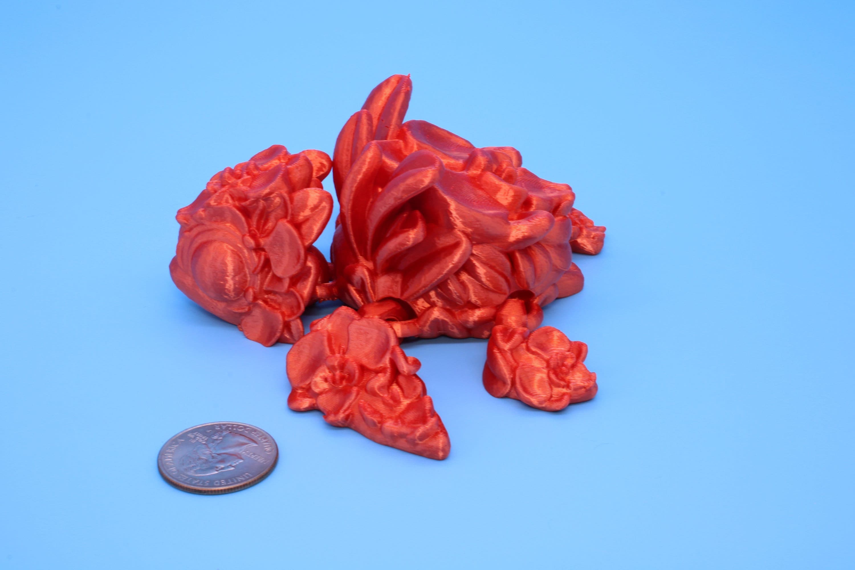 Orchid Turtle- Orange | Flexi | Fidget | Adult Fidget Toy | 4.5 in. | Rose Turtle Buddy.