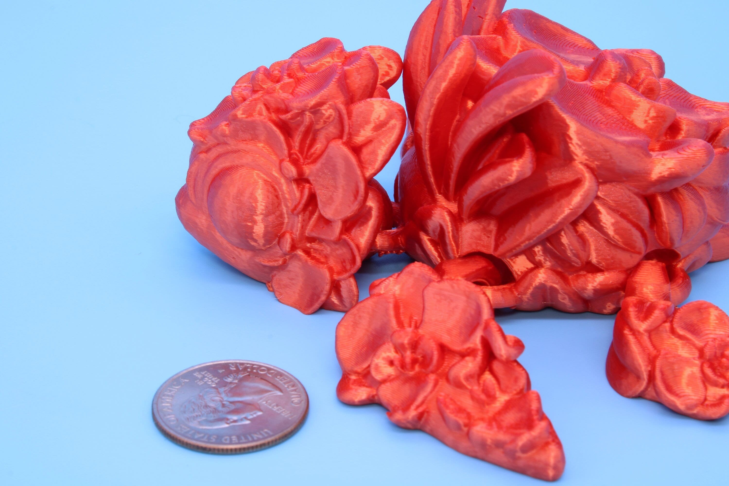 Orchid Turtle- Orange | Flexi | Fidget | Adult Fidget Toy | 4.5 in. | Rose Turtle Buddy.