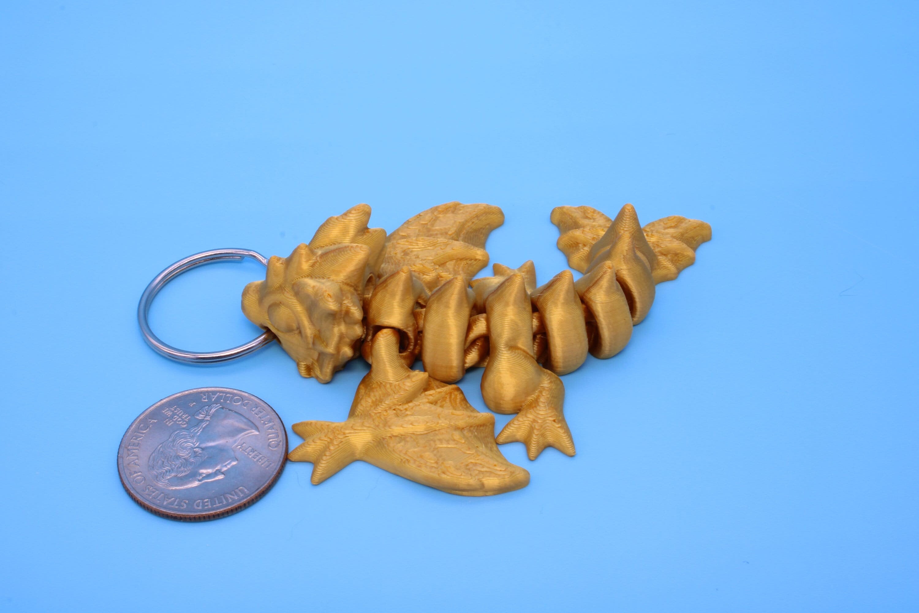 Baby Wyvern Dragon Keychain | 3D Printed Wyvern Dragon | 4 inches Dragon Friend | Sensory Toy | Fidget Toy | Flexi Dragon.