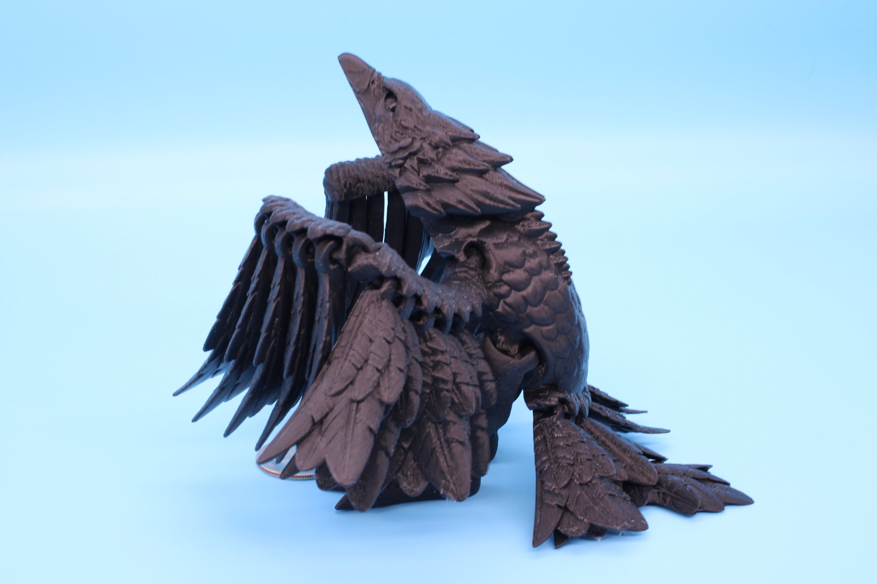 Black Phoenix | Cute Flexi Toy | Unique 3D Printed | Articulating Fidget Toy | Sensory toy | 4 in.