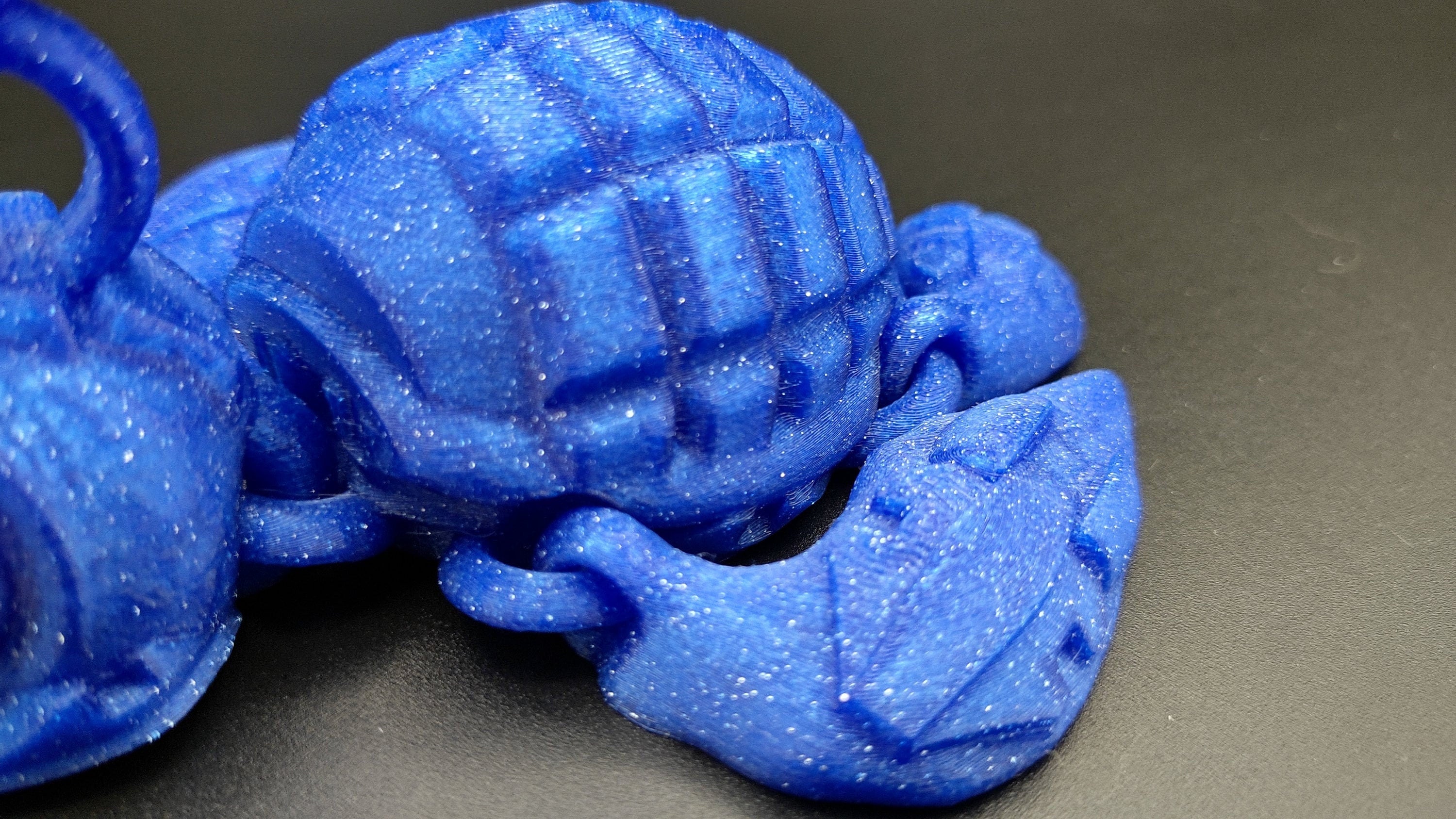 Turtle- Grenurtle | Blue Sparkle | Grenade / Turtle 3d Printed (MADE) | Adult Fidget Toy | Sensory Turtle Buddy.