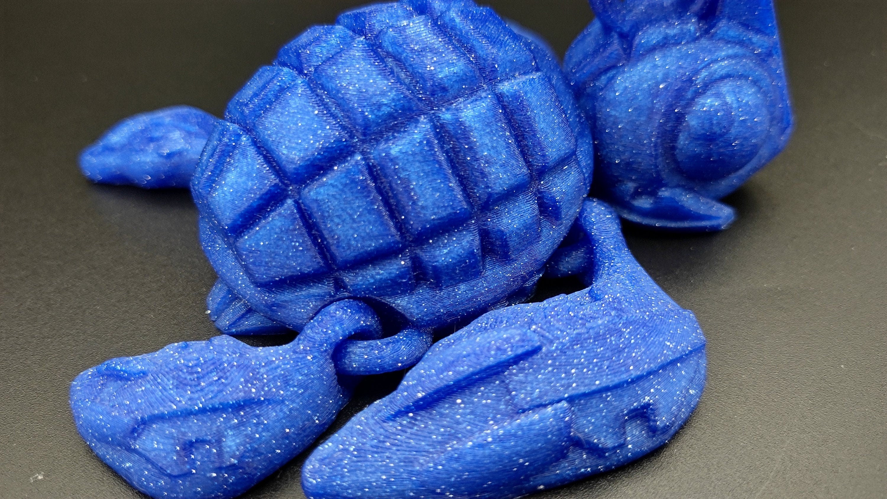 Turtle- Grenurtle | Blue Sparkle | Grenade / Turtle 3d Printed (MADE) | Adult Fidget Toy | Sensory Turtle Buddy.