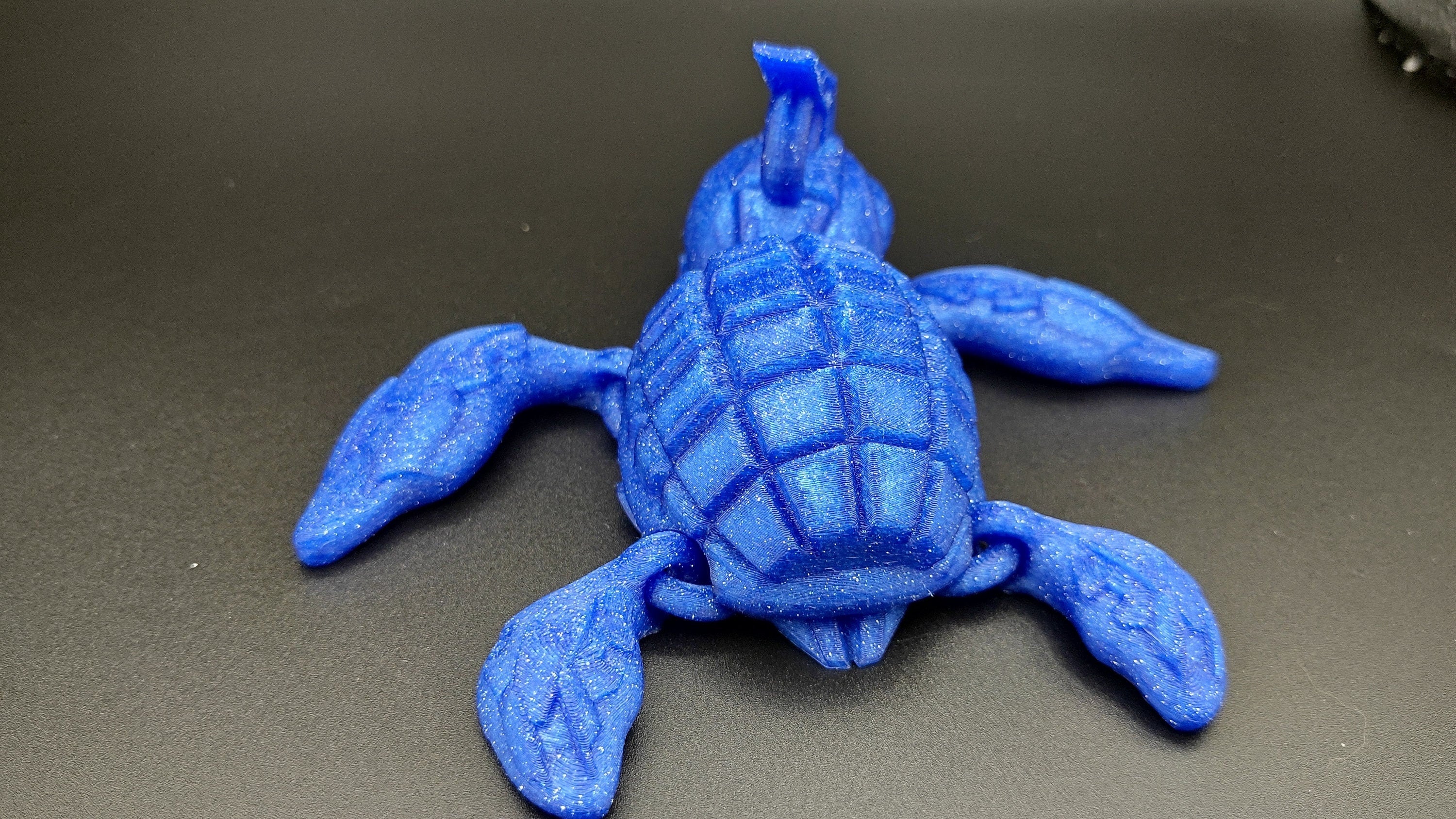 Turtle- Grenurtle | Blue Sparkle | Grenade / Turtle 3d Printed (MADE) | Adult Fidget Toy | Sensory Turtle Buddy.