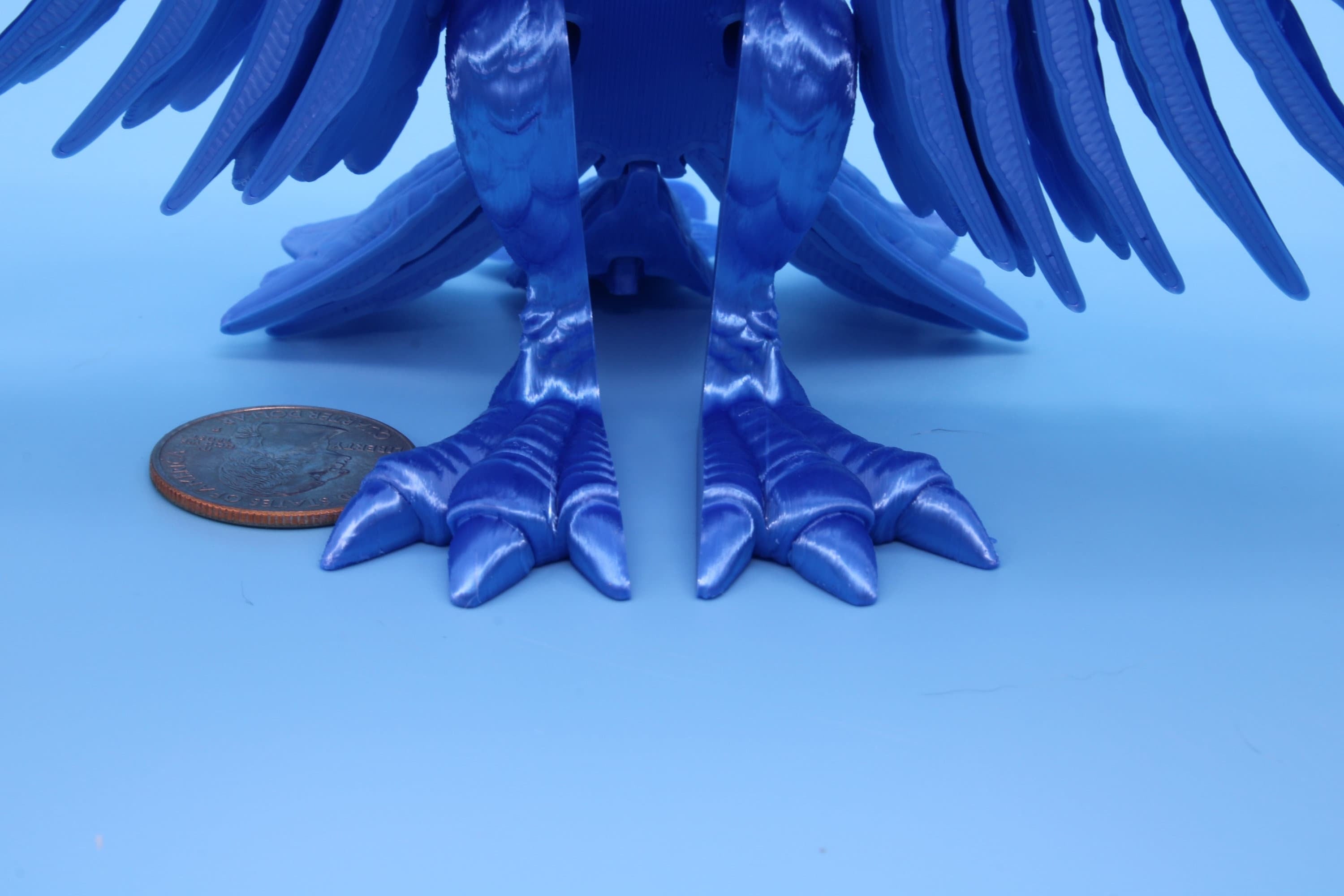 Phoenix Blue | Cute Flexi Bird | Unique 3D Printed Toy | Articulating Fidget Toy | Sensory Toy | 4 in.