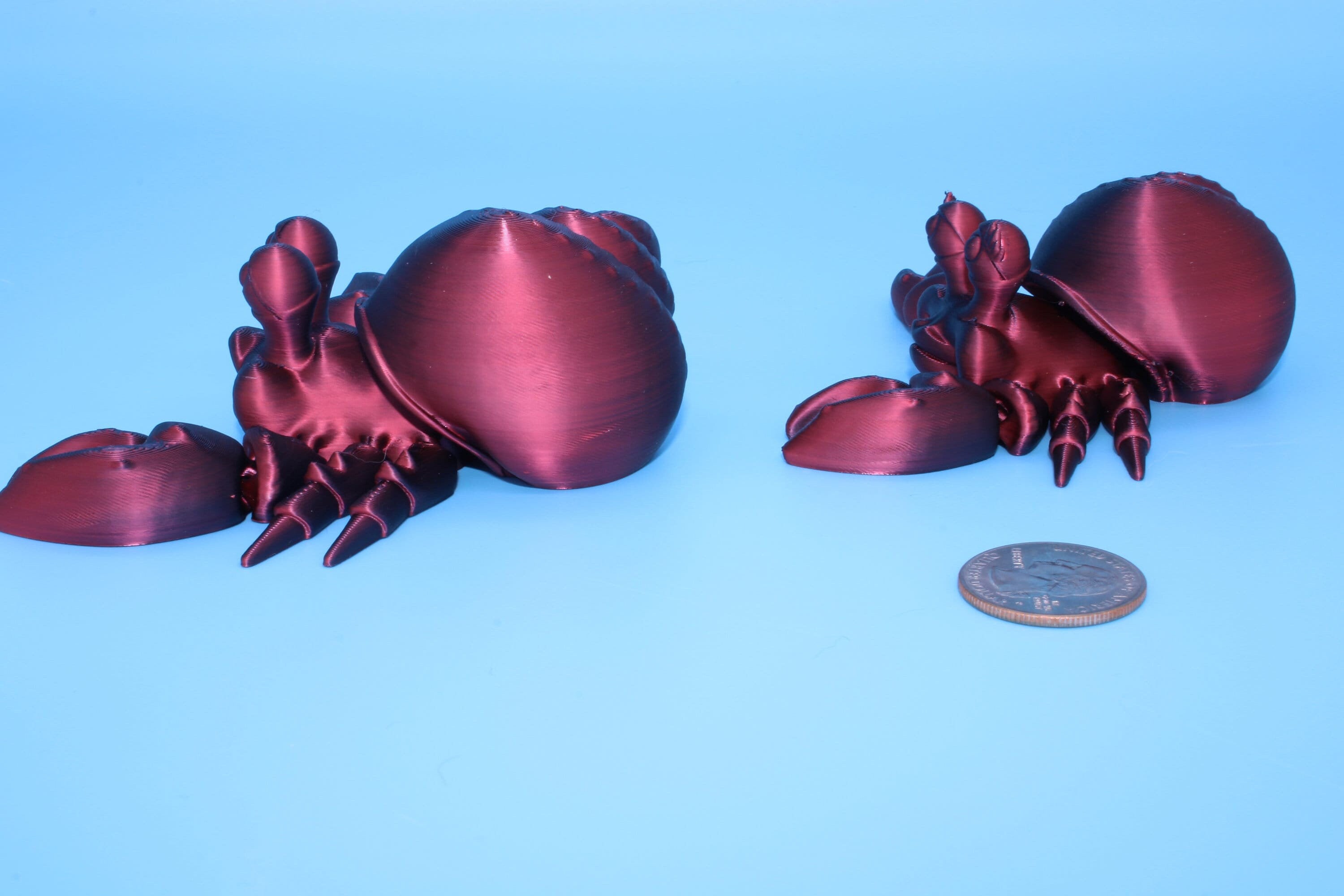 Hermit Crabs- Black / Red | Mr. & Mrs. | 3D Printed | Super Cute | Friendly Crabs.