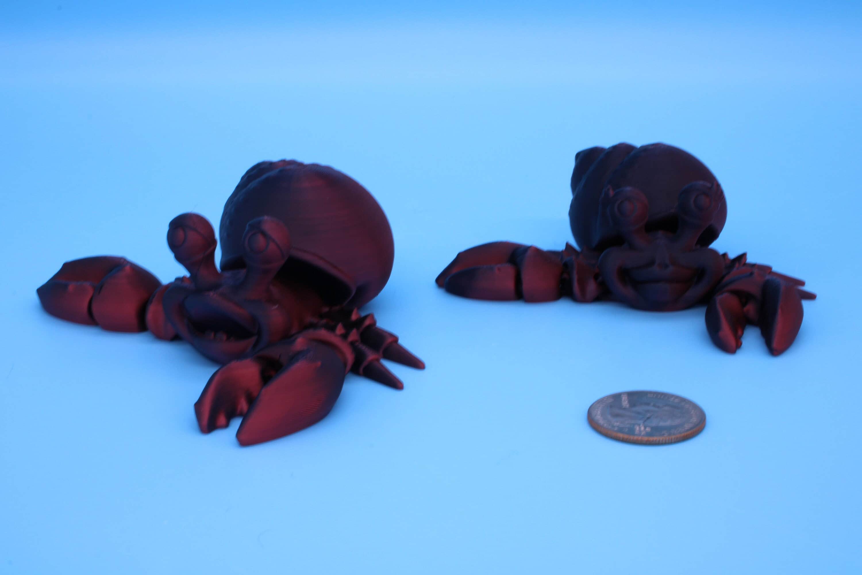 Hermit Crabs- Black / Red | Mr. & Mrs. | 3D Printed | Super Cute | Friendly Crabs.