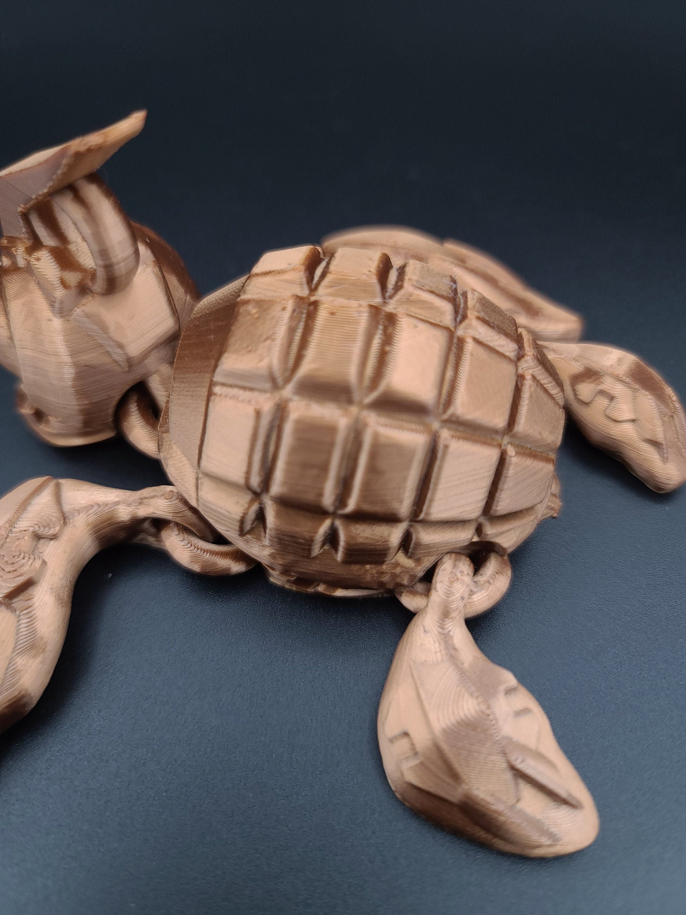 Turtle- Grenurtle | Grenade / Turtle 3D Printed (MADE) | Copper Color | Adult Fidget Toy | Sensory Turtle Buddy.