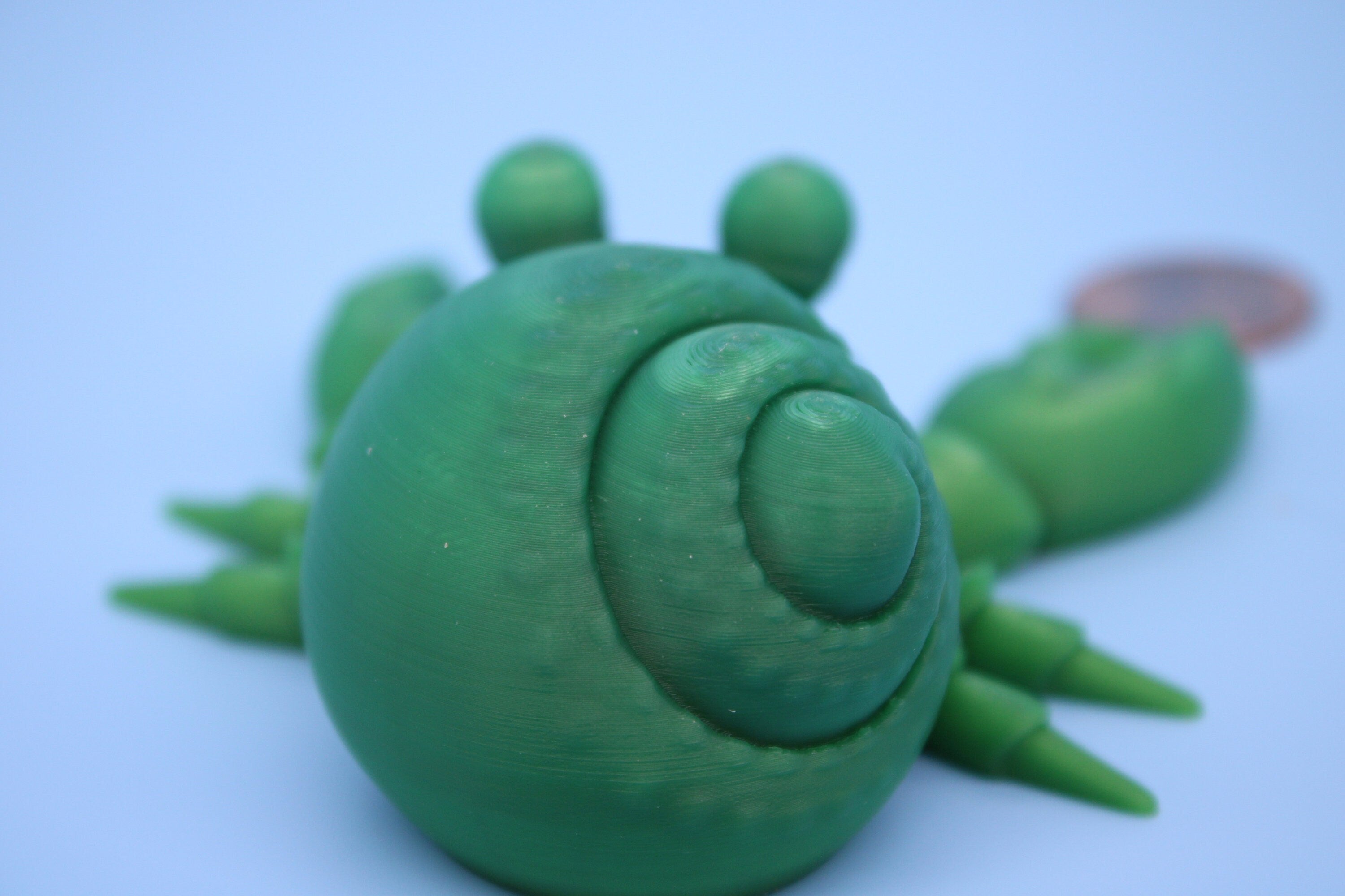 Flexi Hermit Crab- Green | 3D Printed. | Super Cute | Fun Crab.