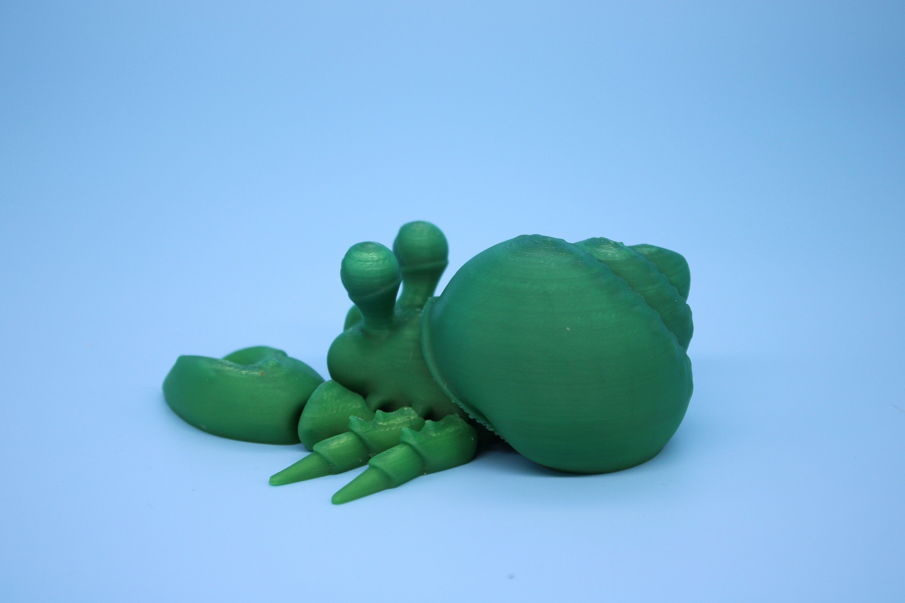 Flexi Hermit Crab- Green | 3D Printed. | Super Cute | Fun Crab.