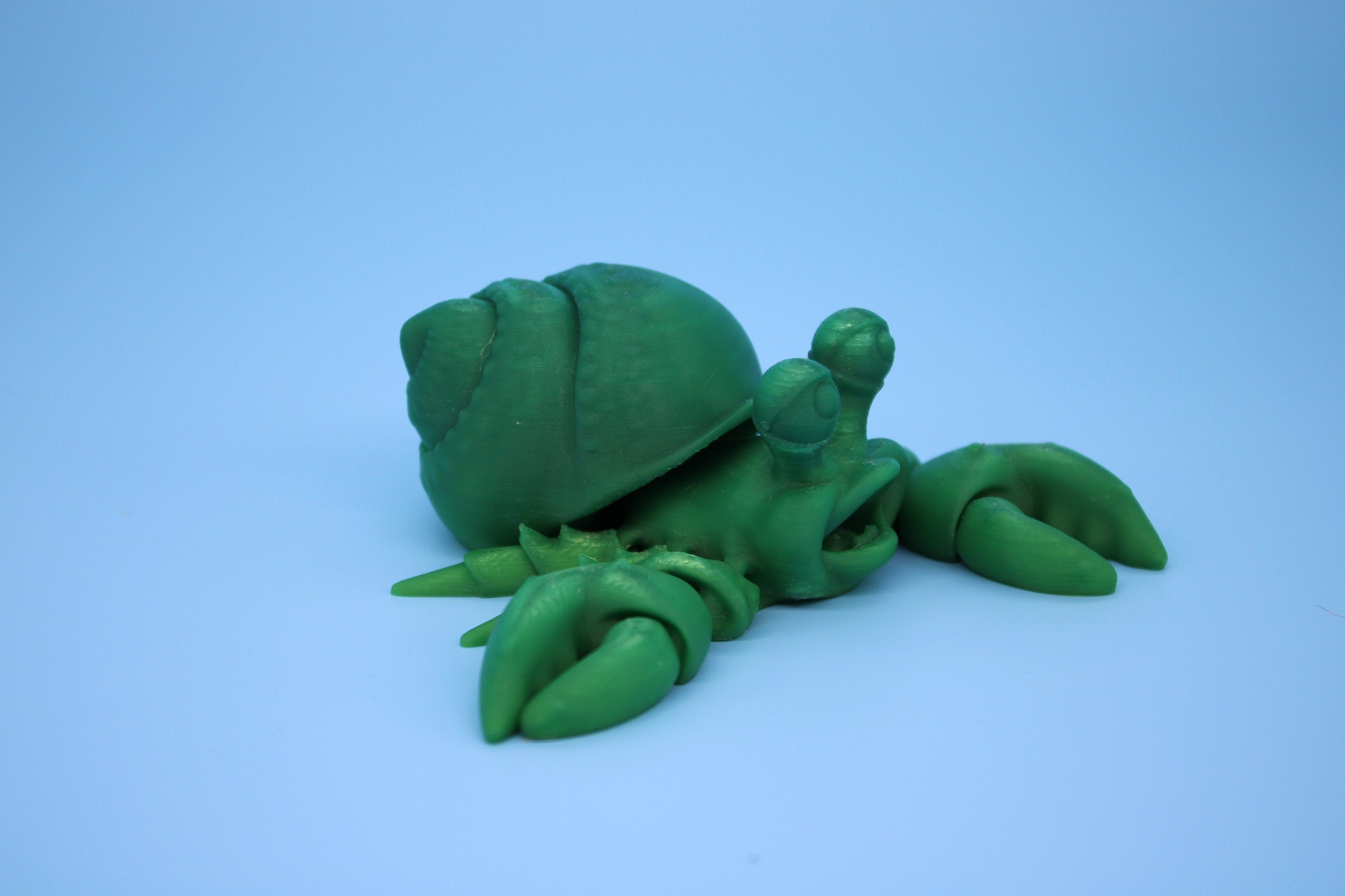 Flexi Hermit Crab- Green | 3D Printed. | Super Cute | Fun Crab.