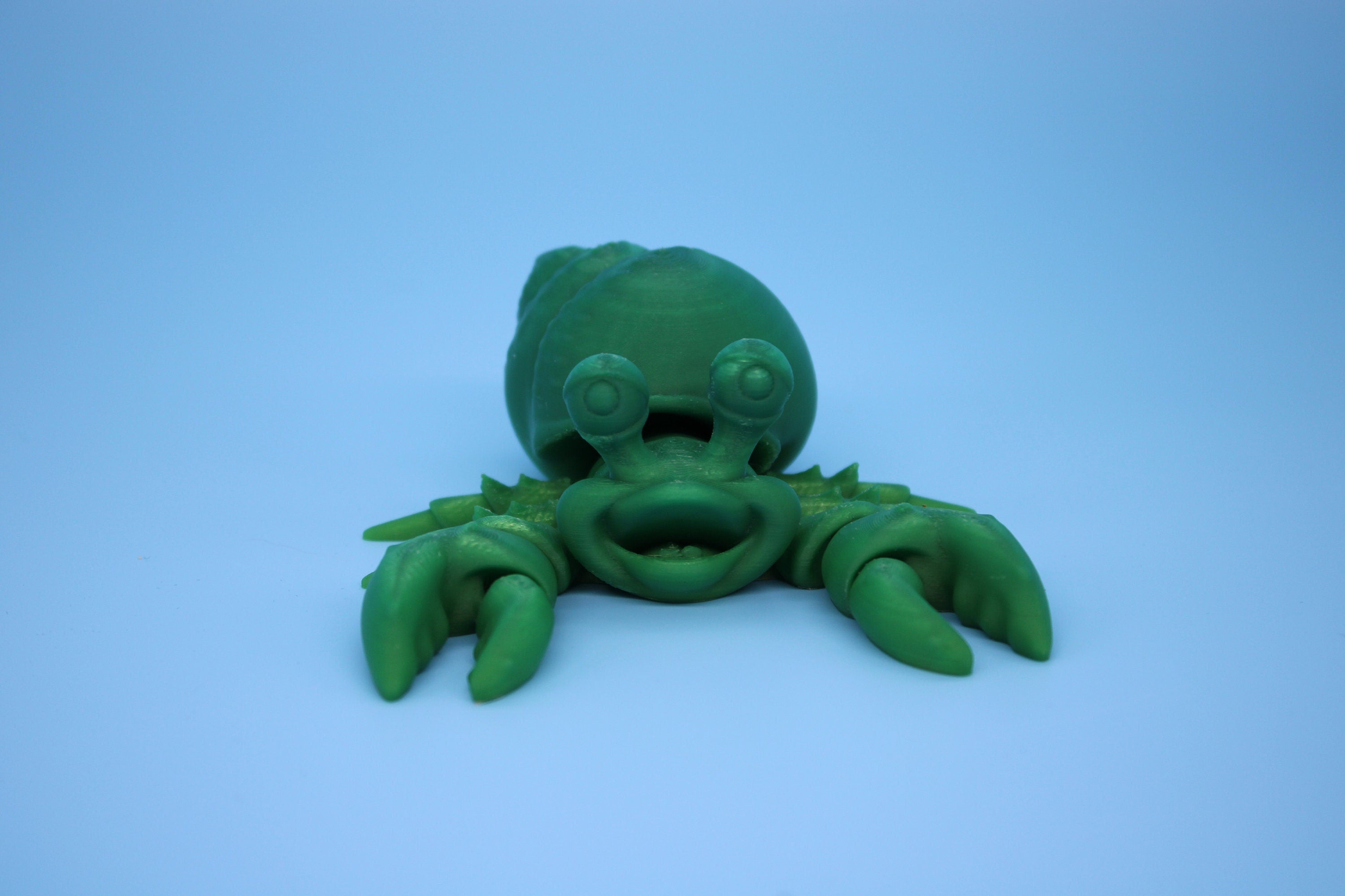 Flexi Hermit Crab- Green | 3D Printed. | Super Cute | Fun Crab.
