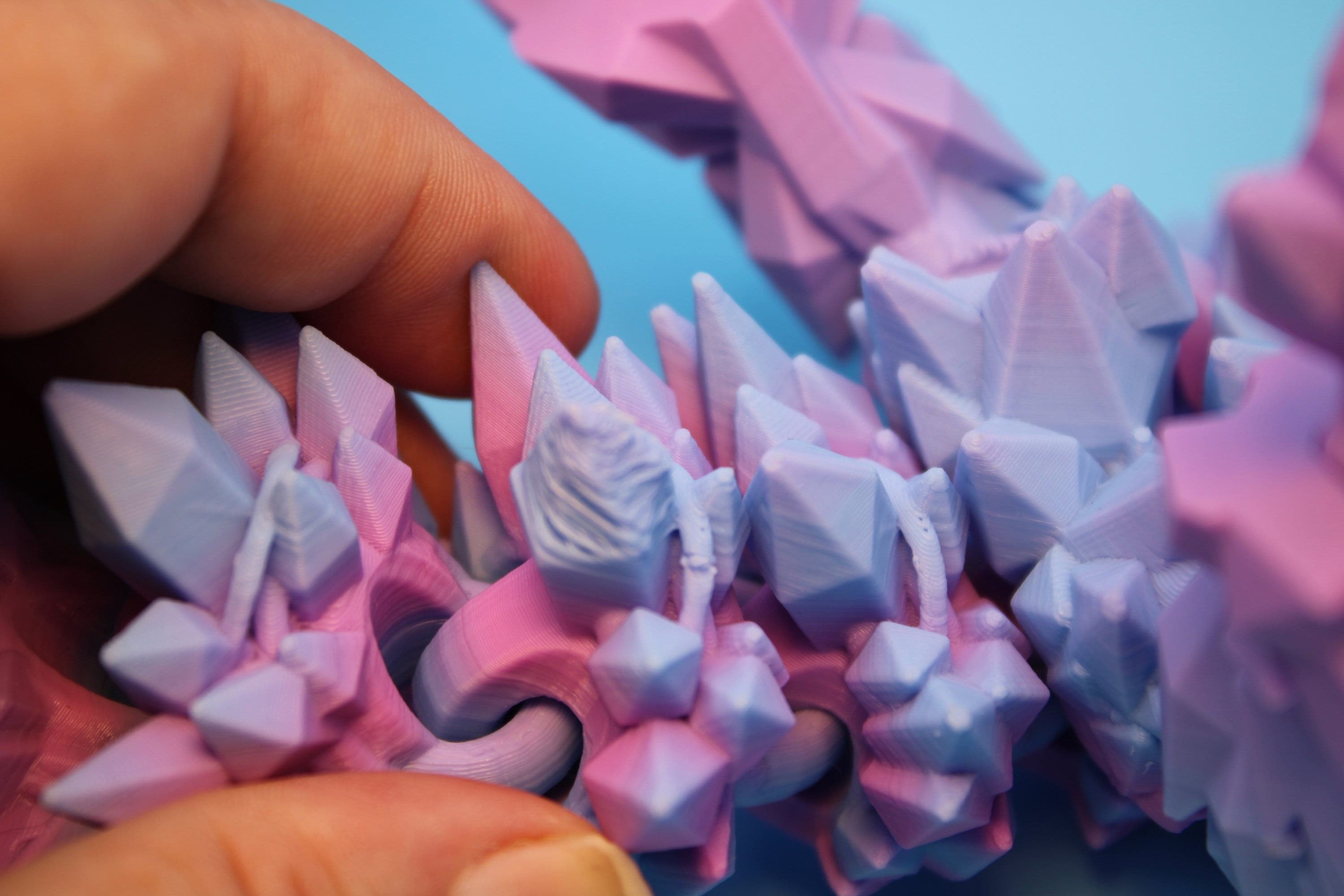 Crystal Winged Dragon- Flawed | Rainbow Crystal Wing Dragon | 3D printed | Articulating Dragon | Fidget Toy | Flexi Toy | 18 in