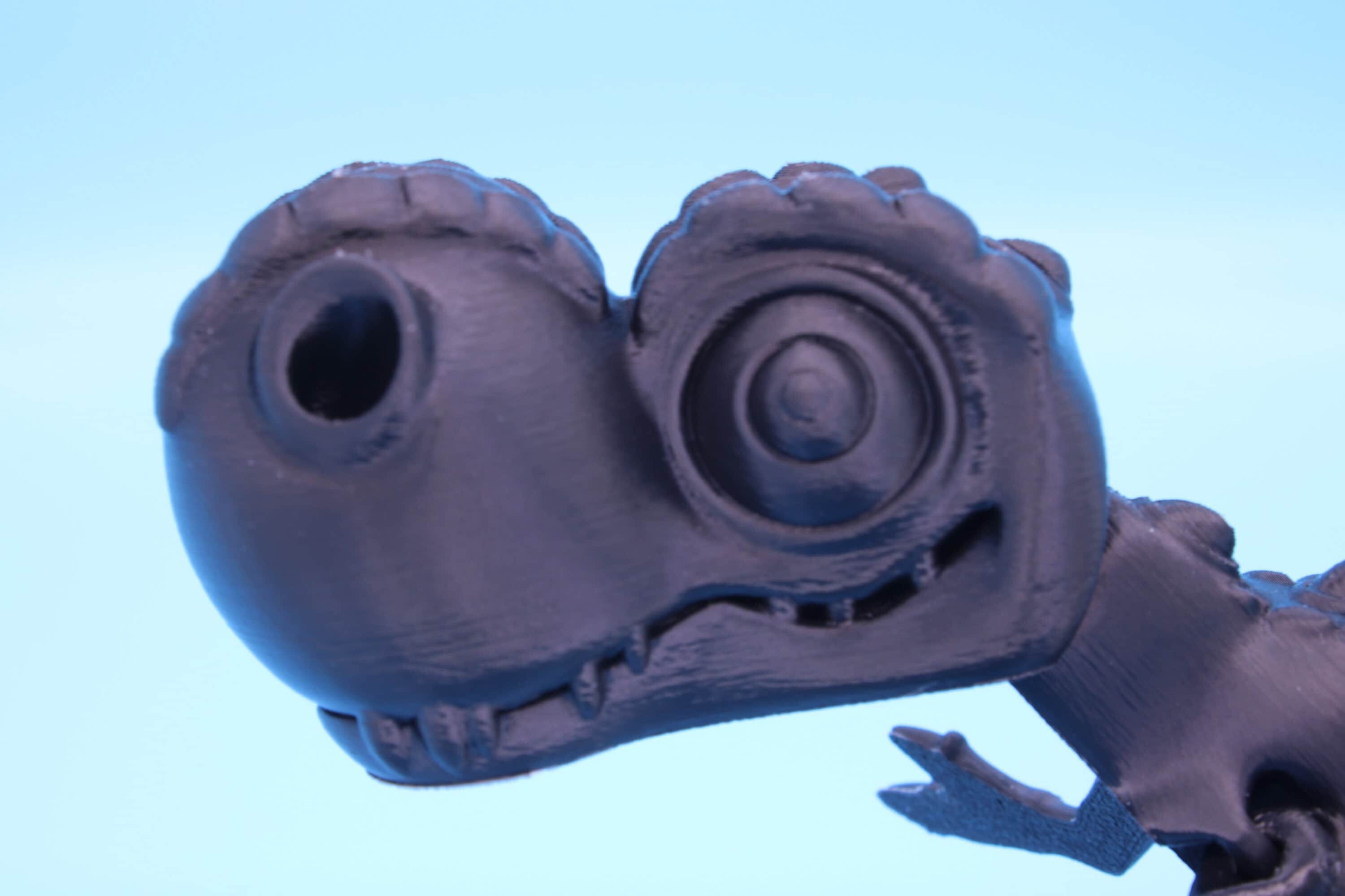 Articulating Black Flexi T-Rex Articulated 3D Printed. | Tyrannosaurus. | Super cute dinosaur. | Great fidget toy. Desk buddy. Sensory toy.