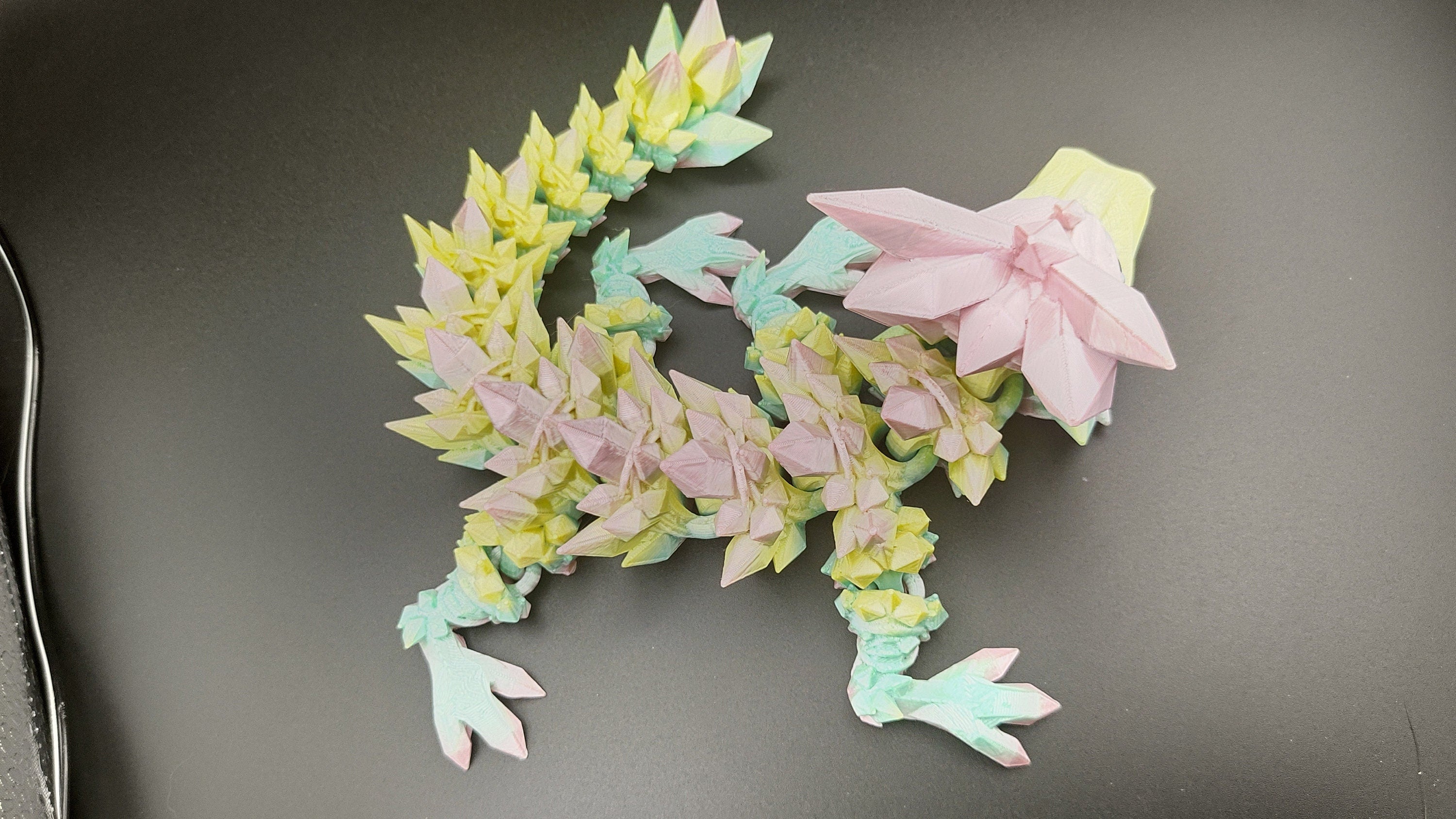 Crystal Baby Dragon | 3D Printed Crystal Dragon | 11.5 inches | Dragon friend | Adopt this dragon today (made) | Fidget Toy | Flexi Dragon.