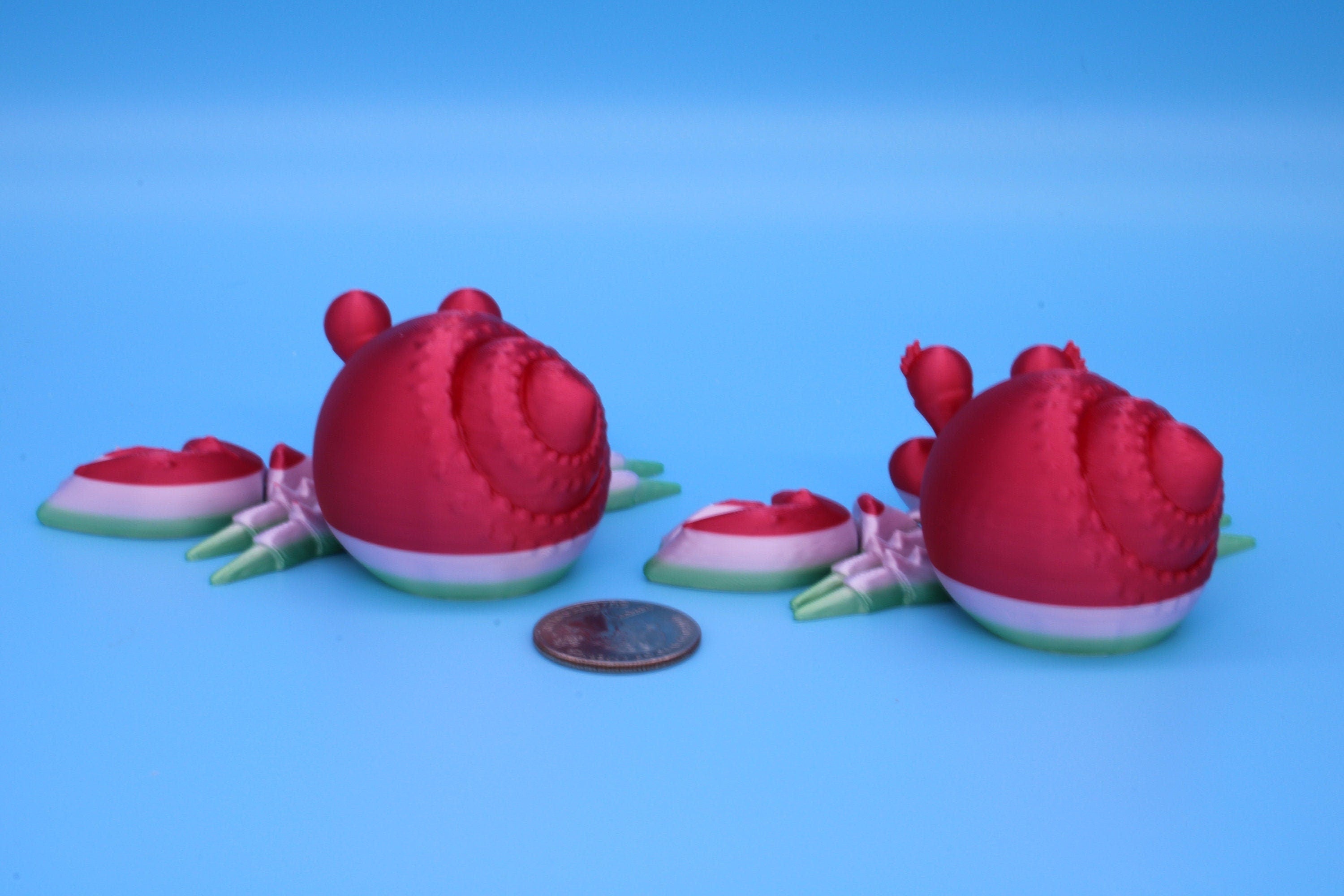 Articulating Multi Color Flexi Hermit Crab Mr. & Mrs. | 3D Printed. | Super cute, friendly crabs. | Great fidget toy, buddy, Sensory toy