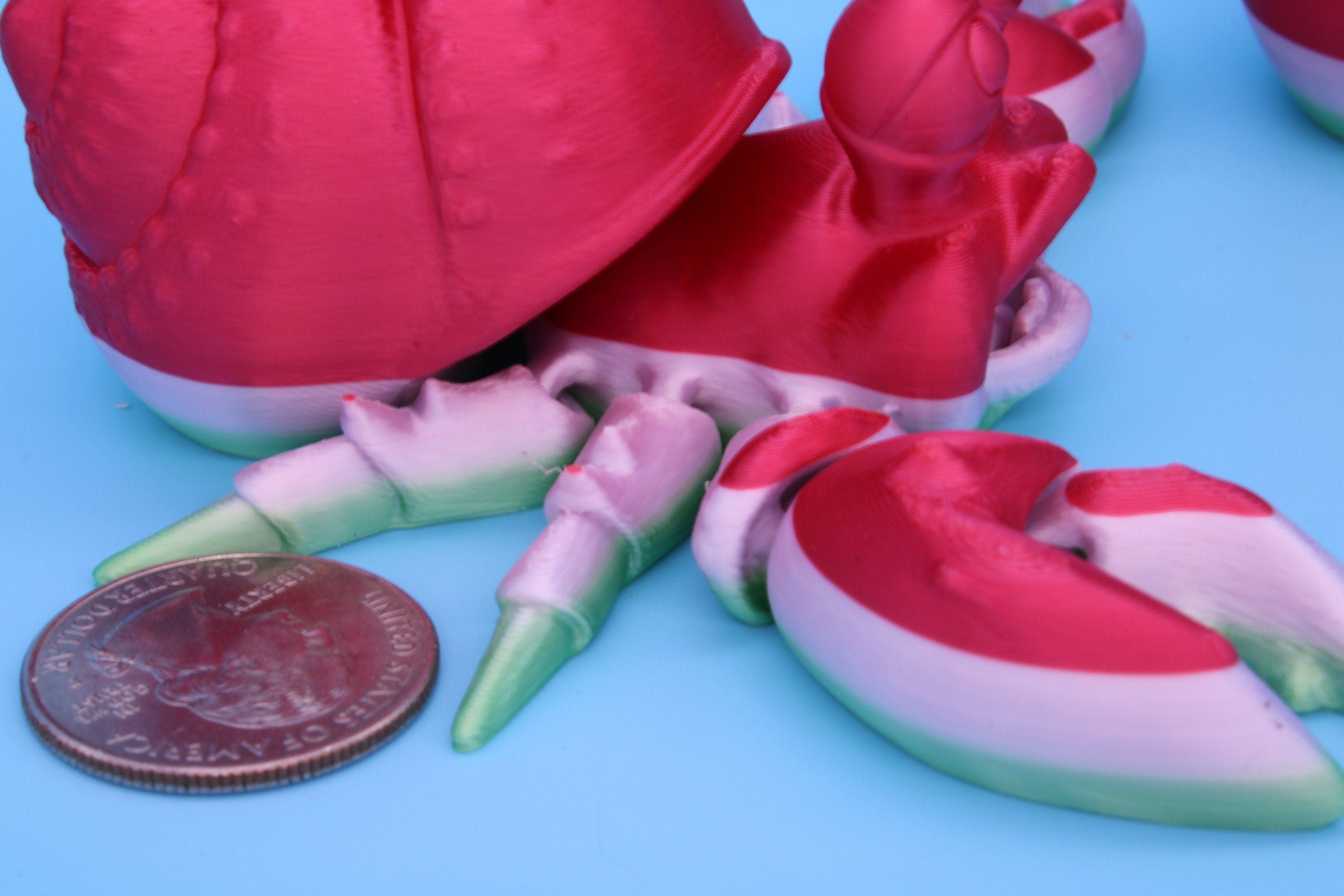 Articulating Multi Color Flexi Hermit Crab Mr. & Mrs. | 3D Printed. | Super cute, friendly crabs. | Great fidget toy, buddy, Sensory toy