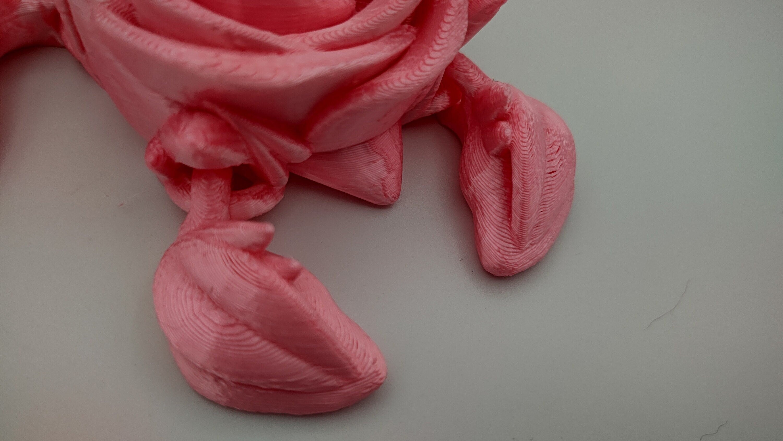 3D printed articulating Rose Turtle Silk Pink. Flexi, Fidget Roseurtle adult toy. 4.5 inch. Adorable Rose turtle buddy. Great gift!
