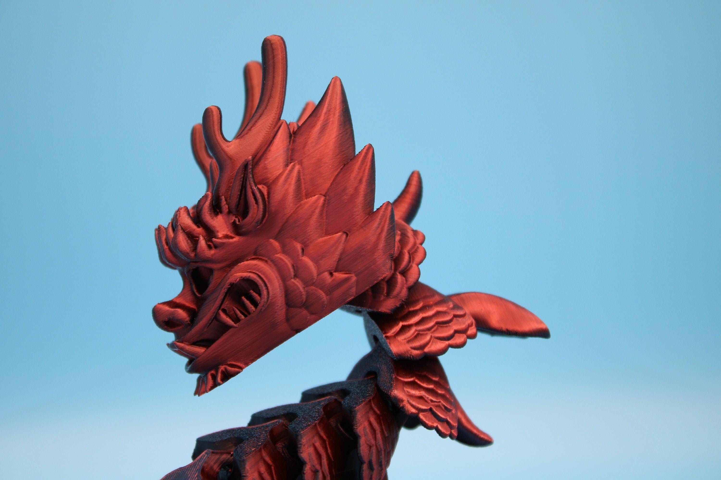 27 in. Multi Color Imperial Dragon | Fidget Toy Dragon 3D printed | Articulating Dragon | Flexi Toy | Stress Relief Gift