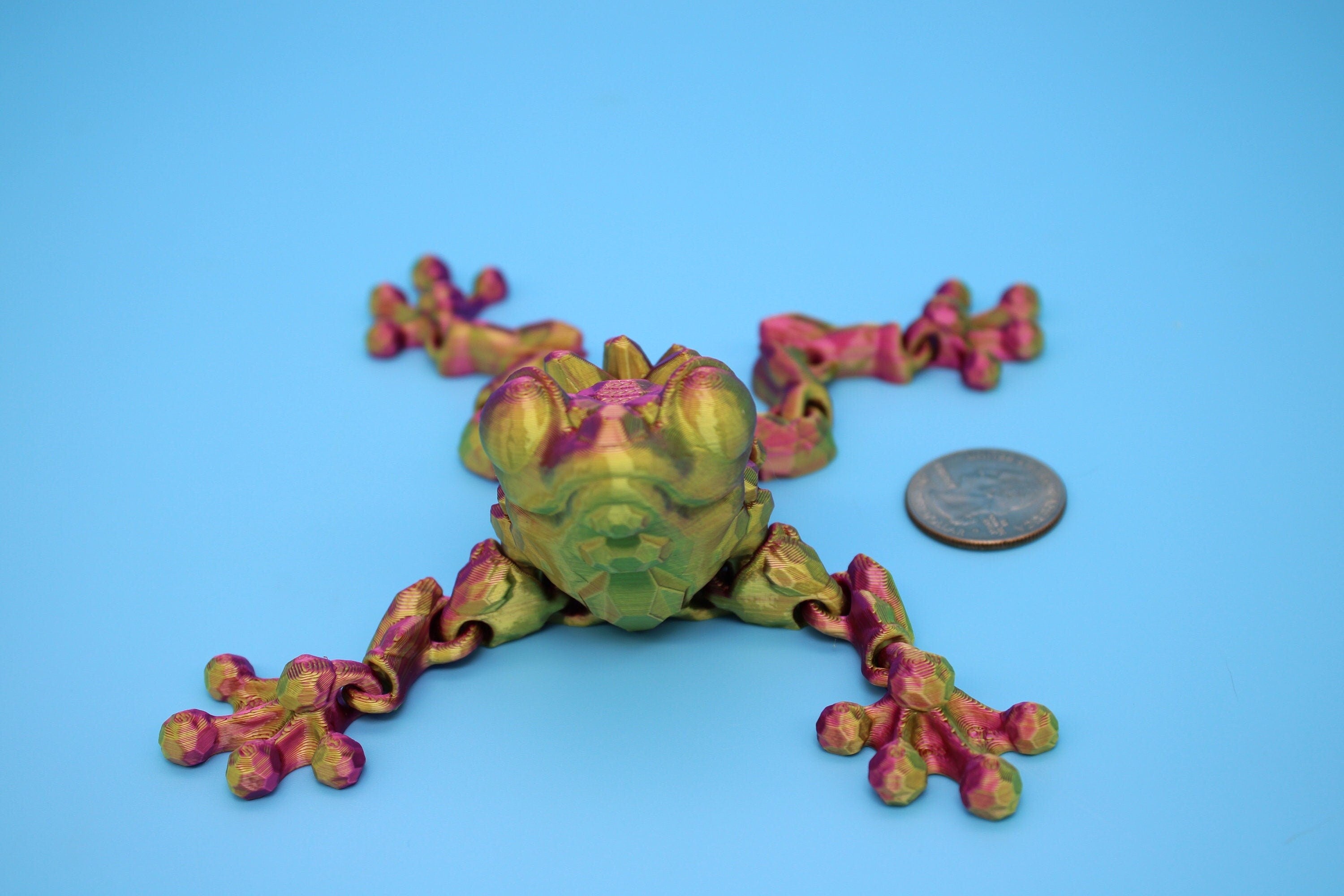 Crystal Frog | 3D Printed Crystal Cute Frog | 5.5 inches | Friendly Frog | Sensory Toy | Fidget Toy | Articulating Frog | Stim Toy.