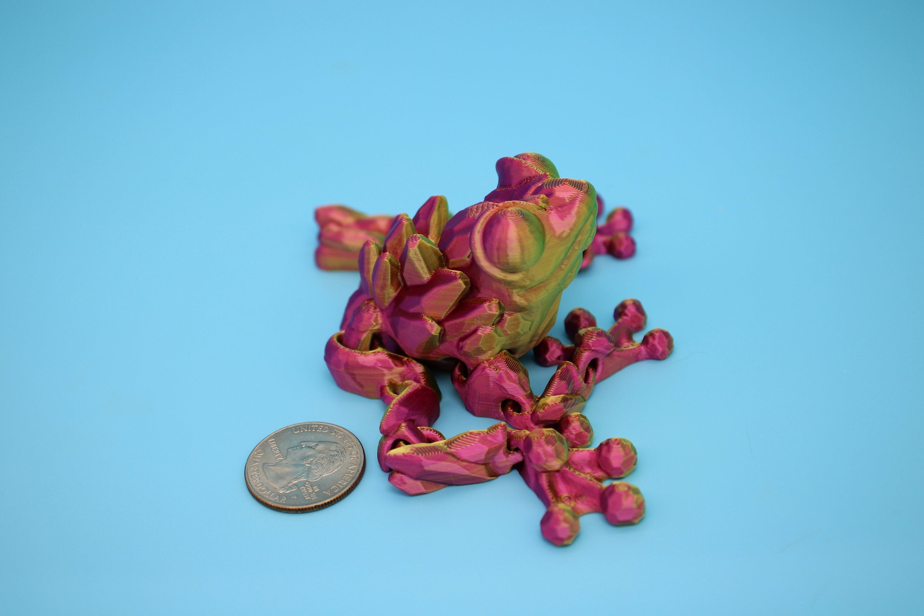 Crystal Frog | 3D Printed Crystal Cute Frog | 5.5 inches | Friendly Frog | Sensory Toy | Fidget Toy | Articulating Frog | Stim Toy.