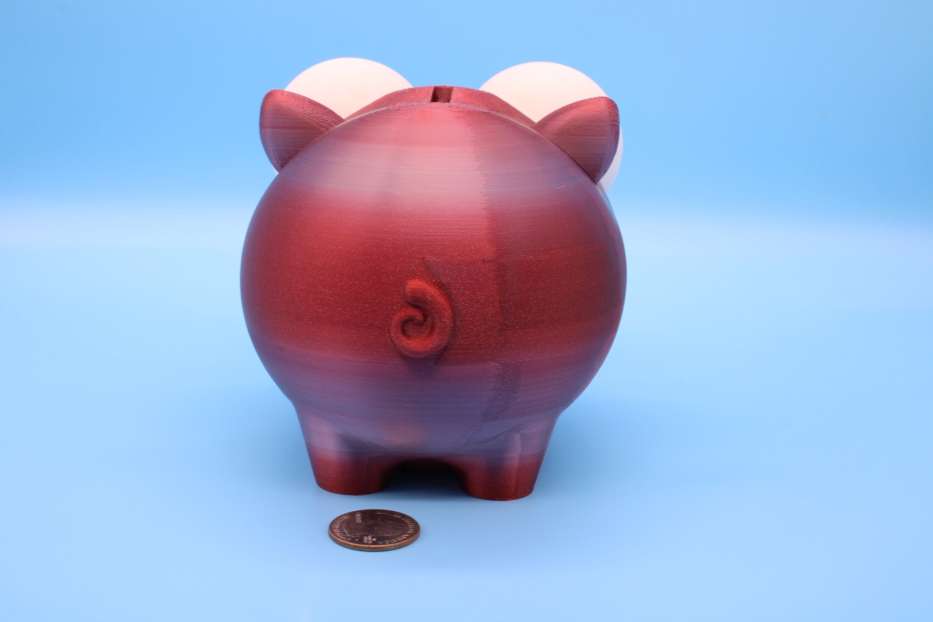 Multi Color Cute Piggy Bank | Eyes Do NOT Move | 3D Printed. Holds Coins | Looks Amazing on display | Removable Turn Knob To Get Coins Out.