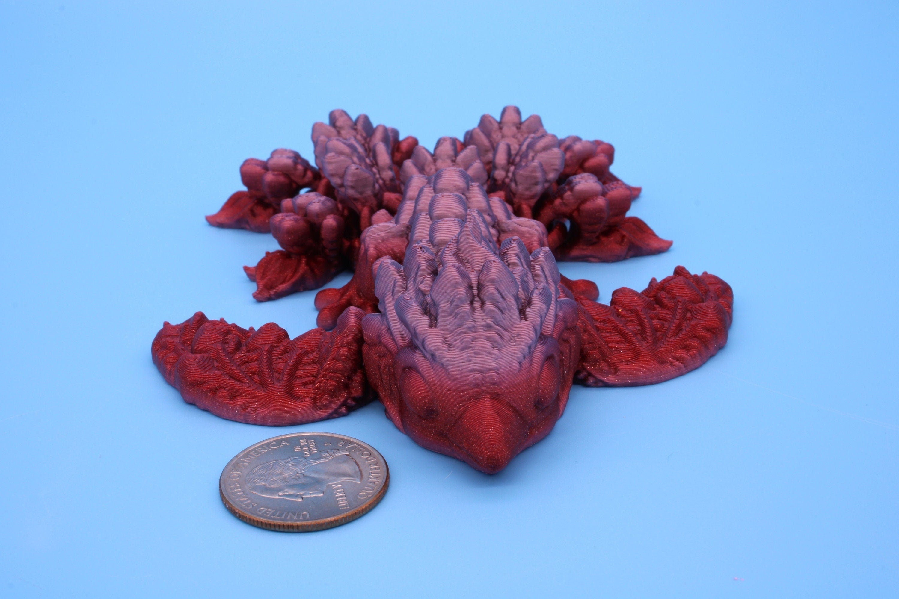 Multi Color Tiny Phoenix | 3D Printed Articulating Dragon | Flexi Toy | Adult Fidget Toy | Dragon Buddy ready for you! 5 inch.