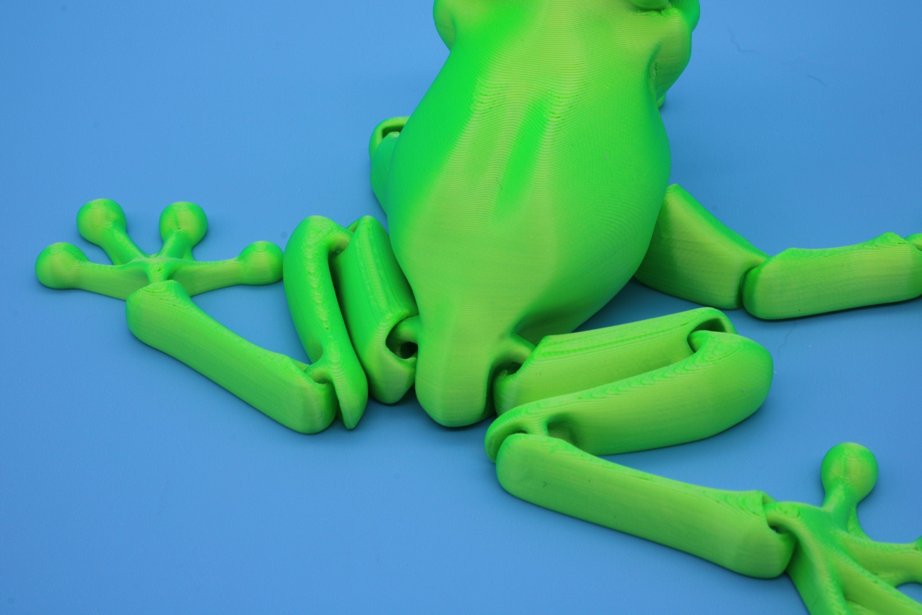 Green Frog | Cute Flexi Toy | Articulating Frog | 3D printed Unique Fidget | Desk Buddy | Sensory Toy | Stim Toy | Small Flexi Toy.