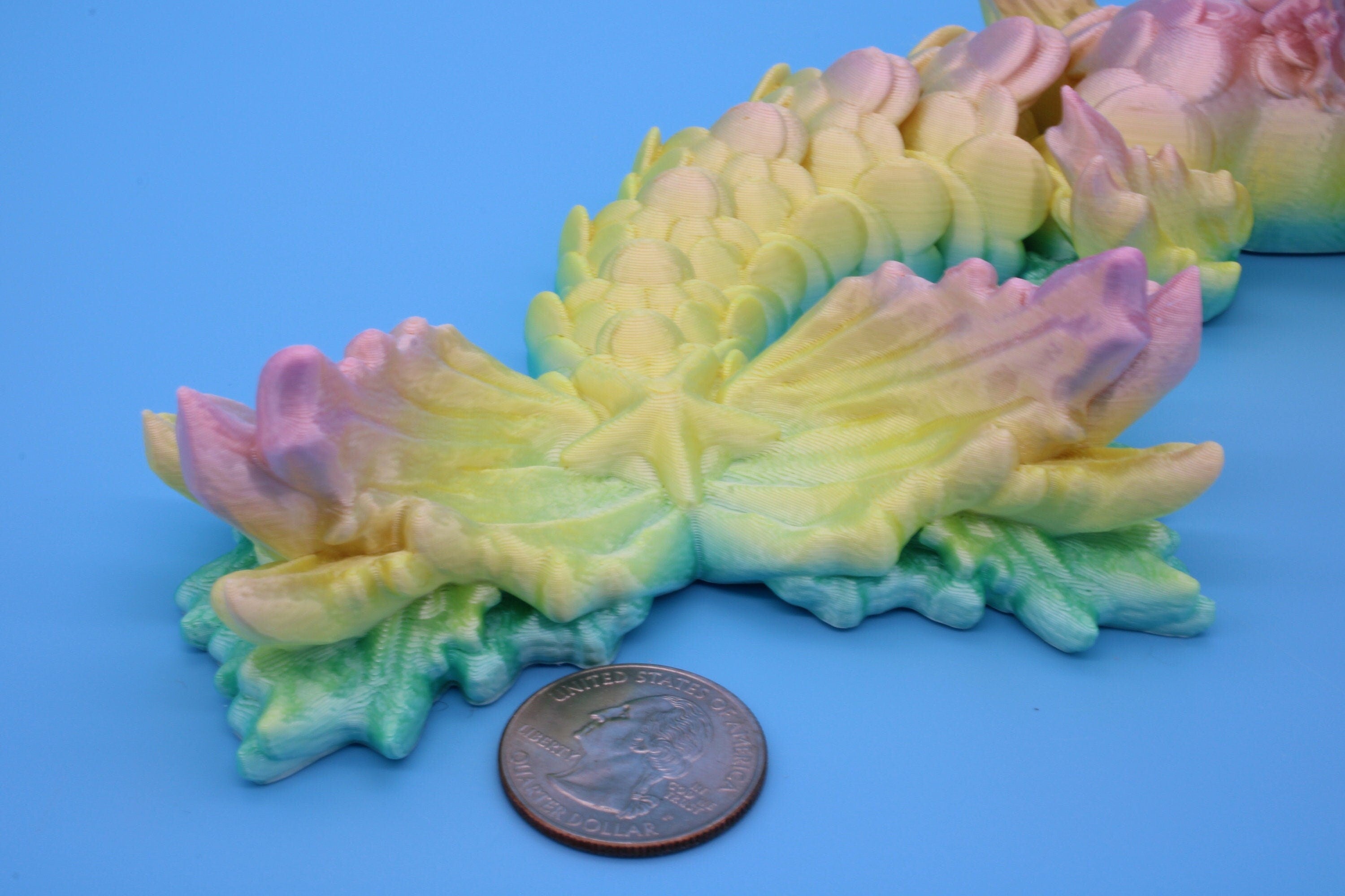 Hippocampus Sea Horse | 9.5 in. Rainbow Cute Sea Horse | 3D printed articulating Sea Horse | Flexi Toy | Stress Relief, Gift.