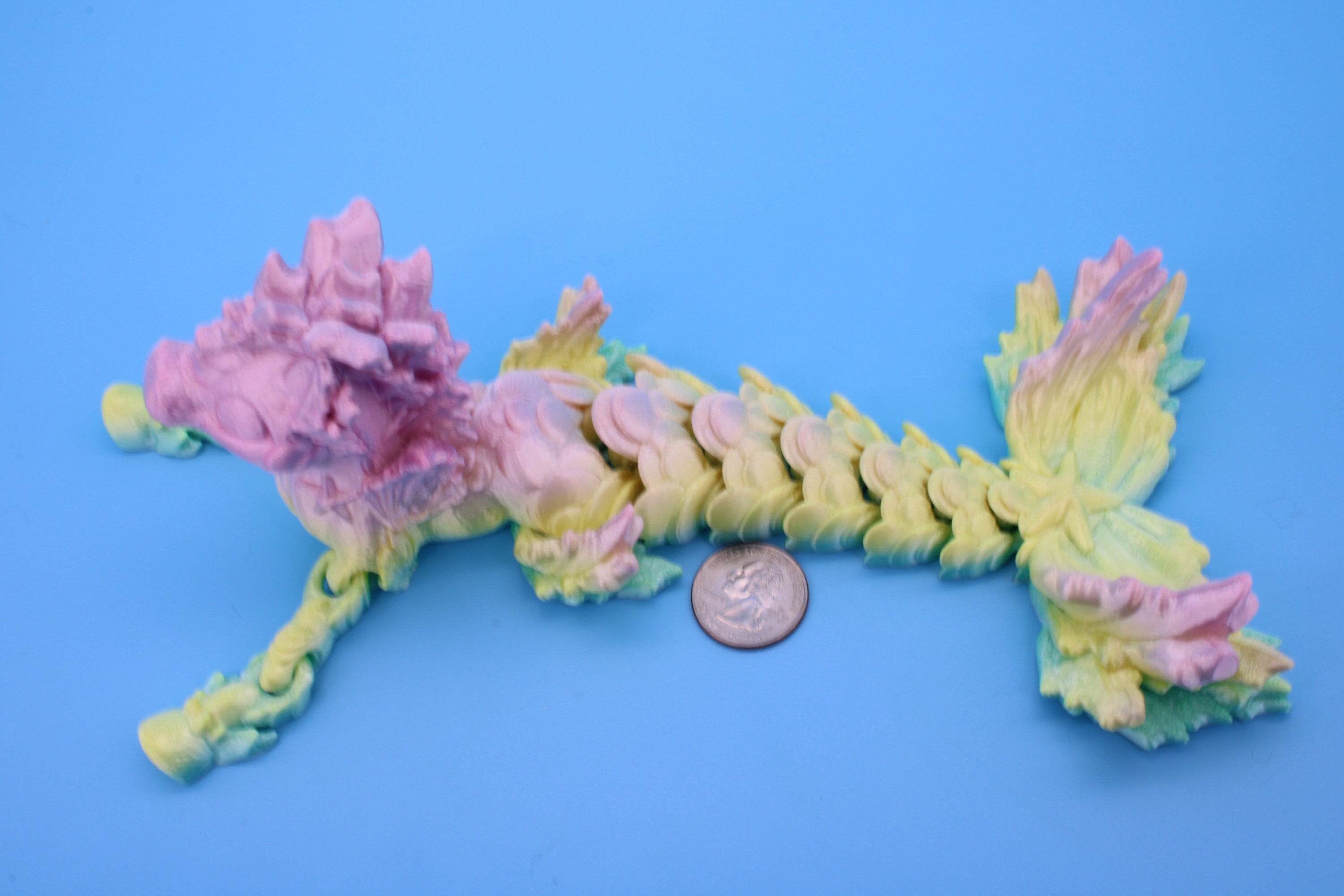 Hippocampus Sea Horse | 9.5 in. Rainbow Cute Sea Horse | 3D printed articulating Sea Horse | Flexi Toy | Stress Relief, Gift.