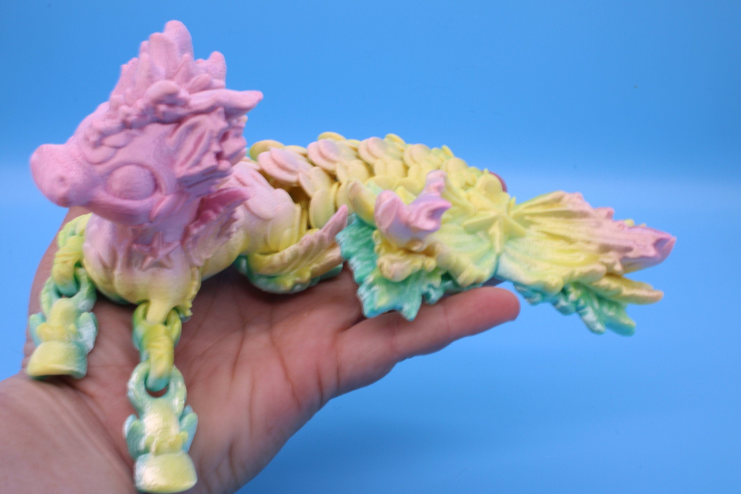 Hippocampus Sea Horse | 9.5 in. Rainbow Cute Sea Horse | 3D printed articulating Sea Horse | Flexi Toy | Stress Relief, Gift.
