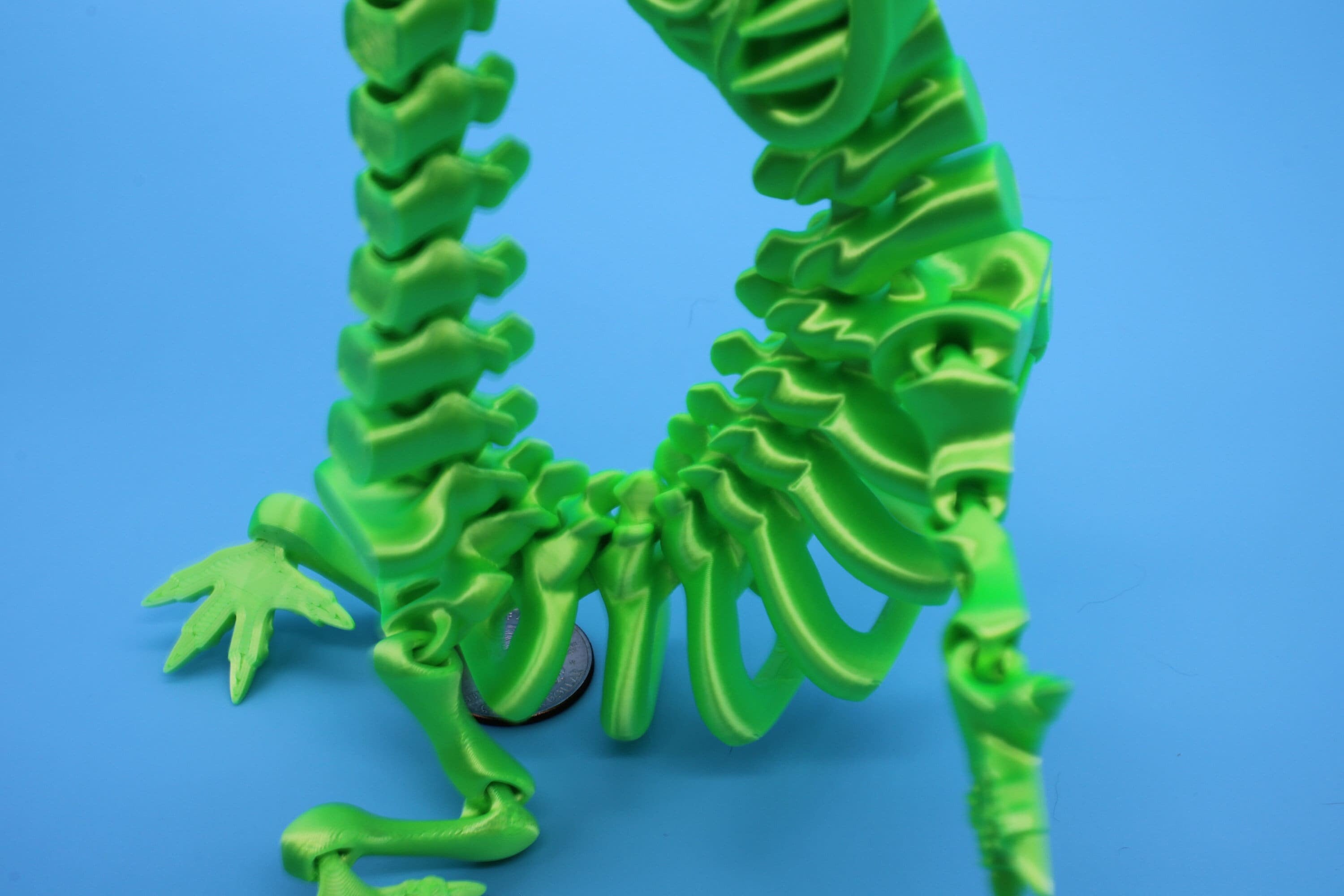 Green Crocodile | Cute Flexi Toy | Articulating Crocodile | 3D printed Unique Fidget | Desk Buddy | 13 in.
