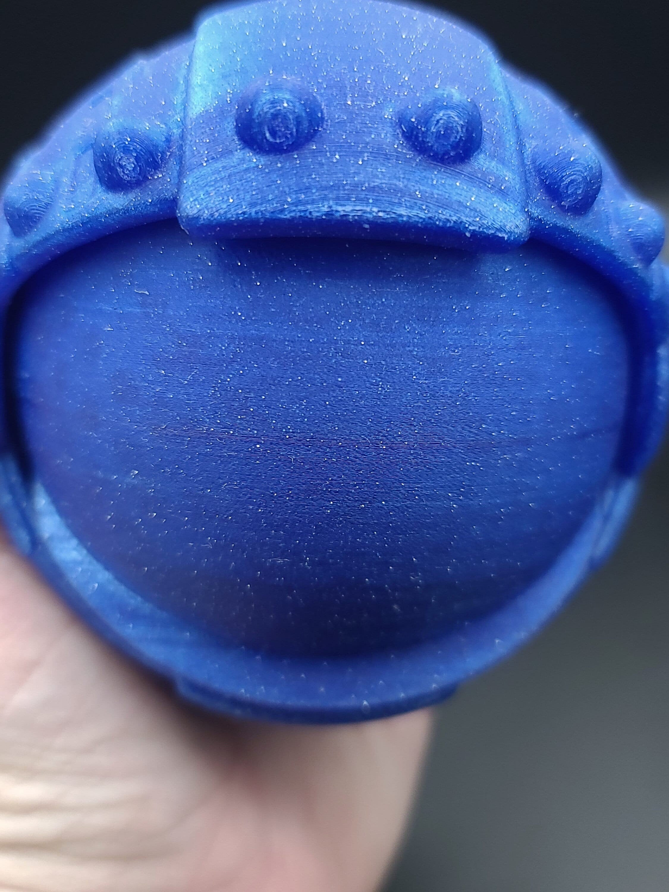 Hand Held Large Flexi Eye. Blue Sparkle Color fidget eye sensory toy. Adult desk toy.