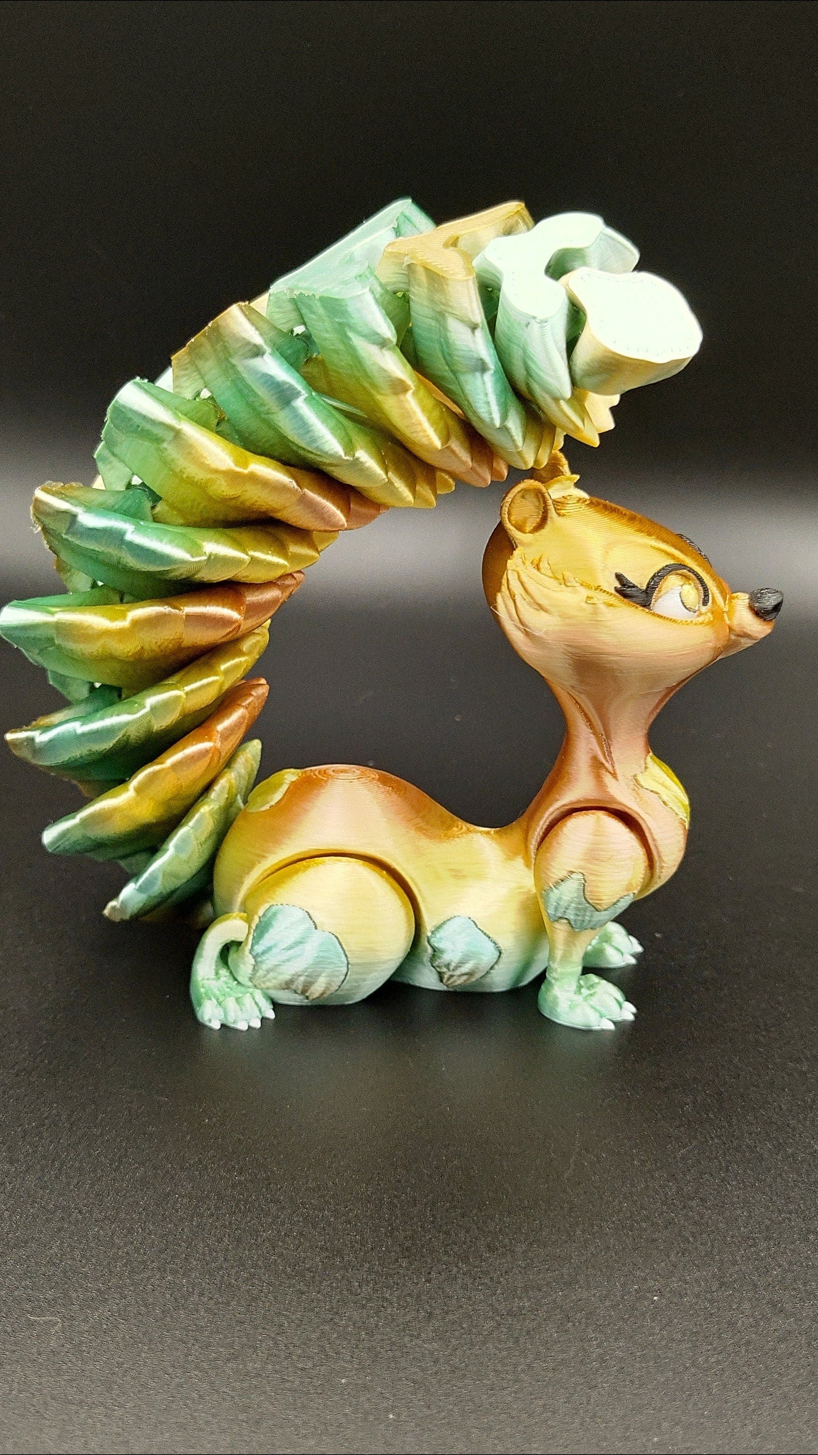 Flawed Squirrel | Cute Flexi Animal | Rainbow Unique 3D Printed Squirrel | Great Articulating fidget | Stim Toy | Sensory Toy | Desk Toy.