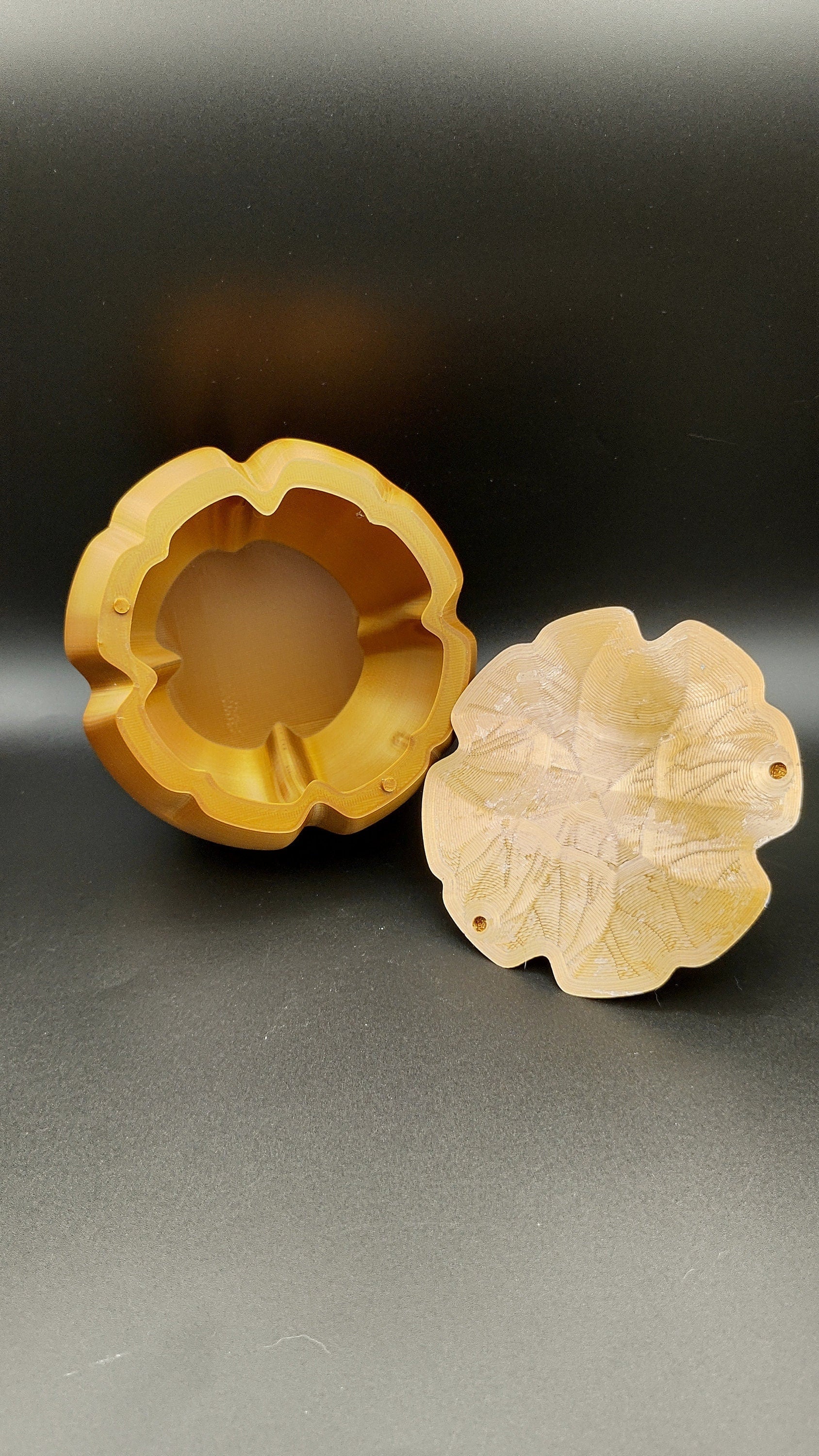 Functional Unique Fall Decor. 15.75 in around, Copper Color Pumpkin Candy Dish, Small Container, Trinket or Jewelry box, Holiday Decoration.
