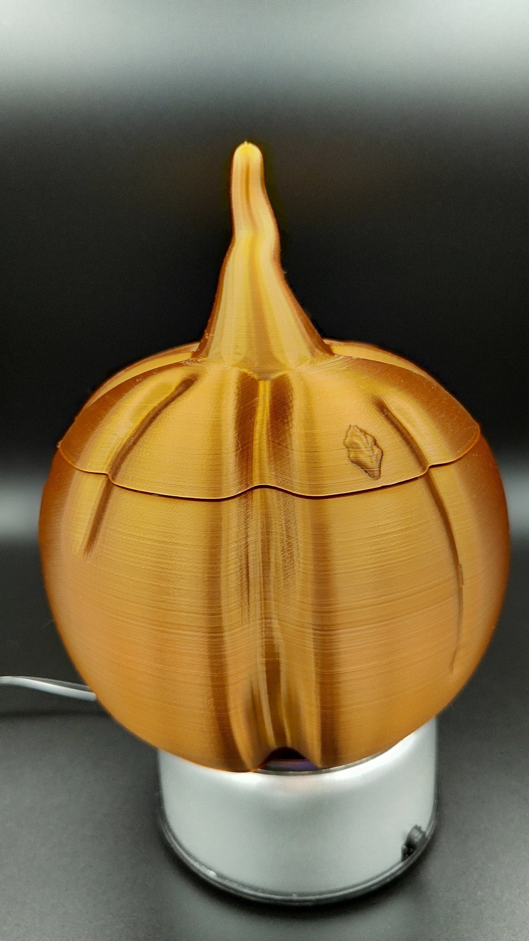 Functional Unique Fall Decor. 15.75 in around, Copper Color Pumpkin Candy Dish, Small Container, Trinket or Jewelry box, Holiday Decoration.